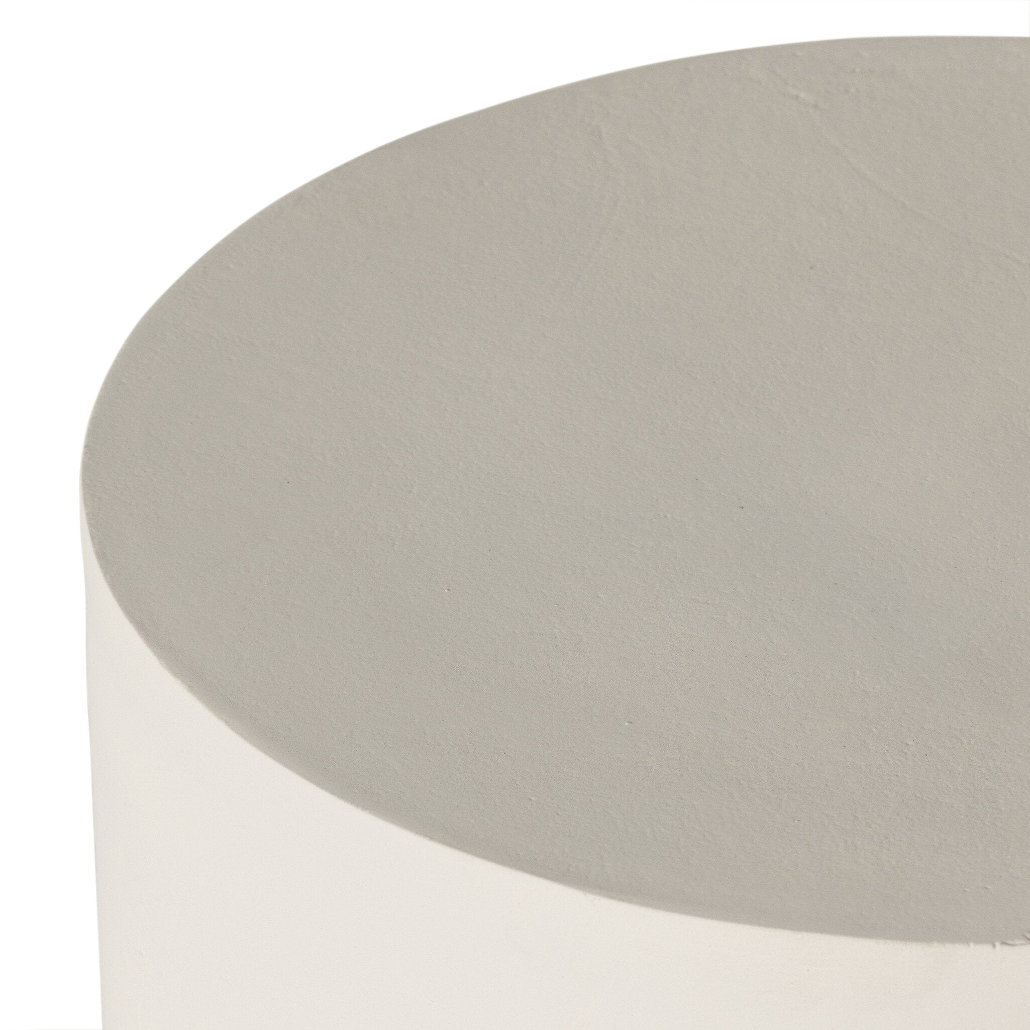Four Hands Basil Outdoor Drink Table — Matte White Cast Aluminum