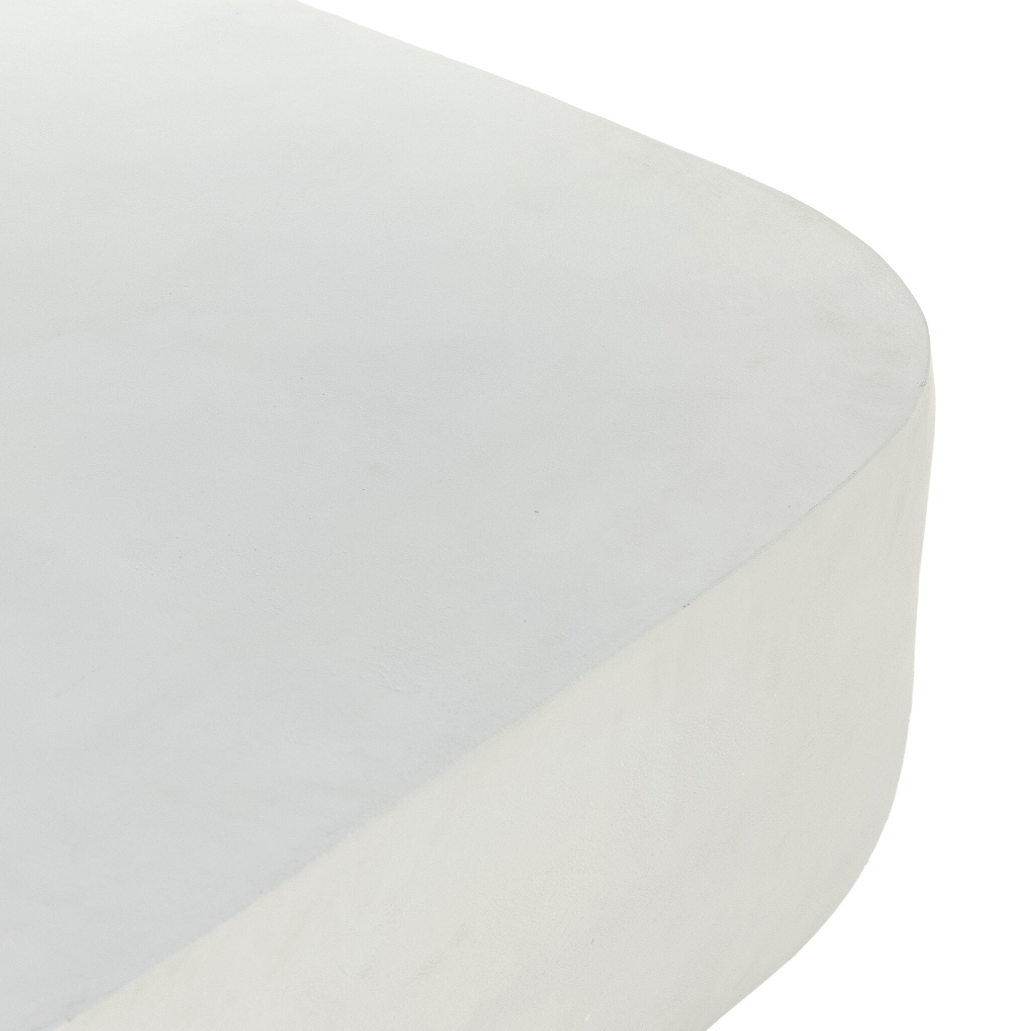 Four Hands Basil Square Outdoor Coffee Table — Matte White Cast Aluminum
