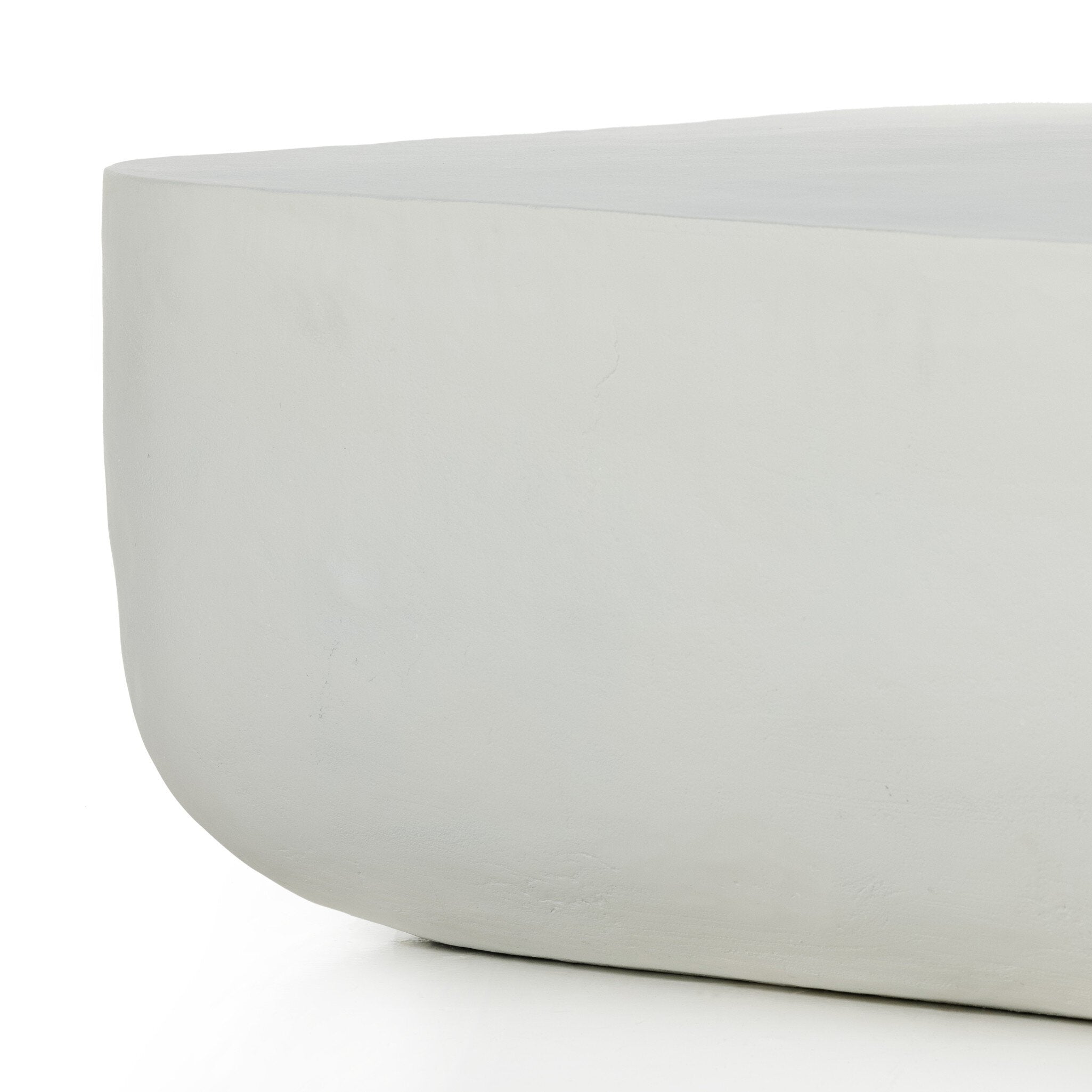 Four Hands Basil Square Outdoor Coffee Table — Matte White Cast Aluminum