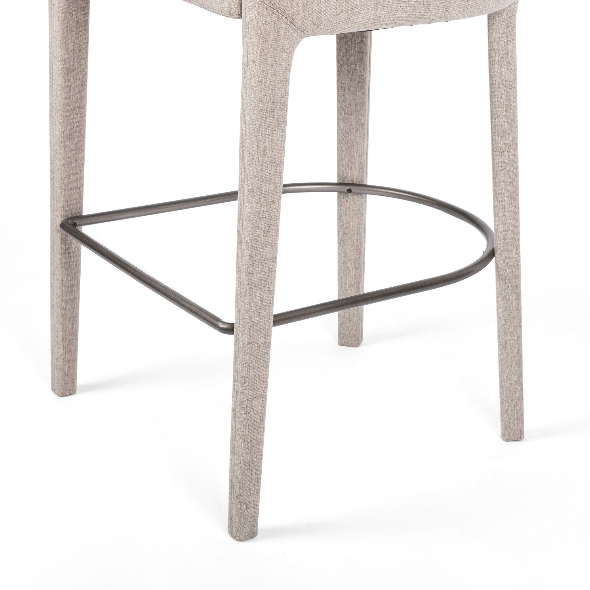 Four Hands Hawkins Bar + Counter Stool — Savile Flannel-Gunmetal-Bar