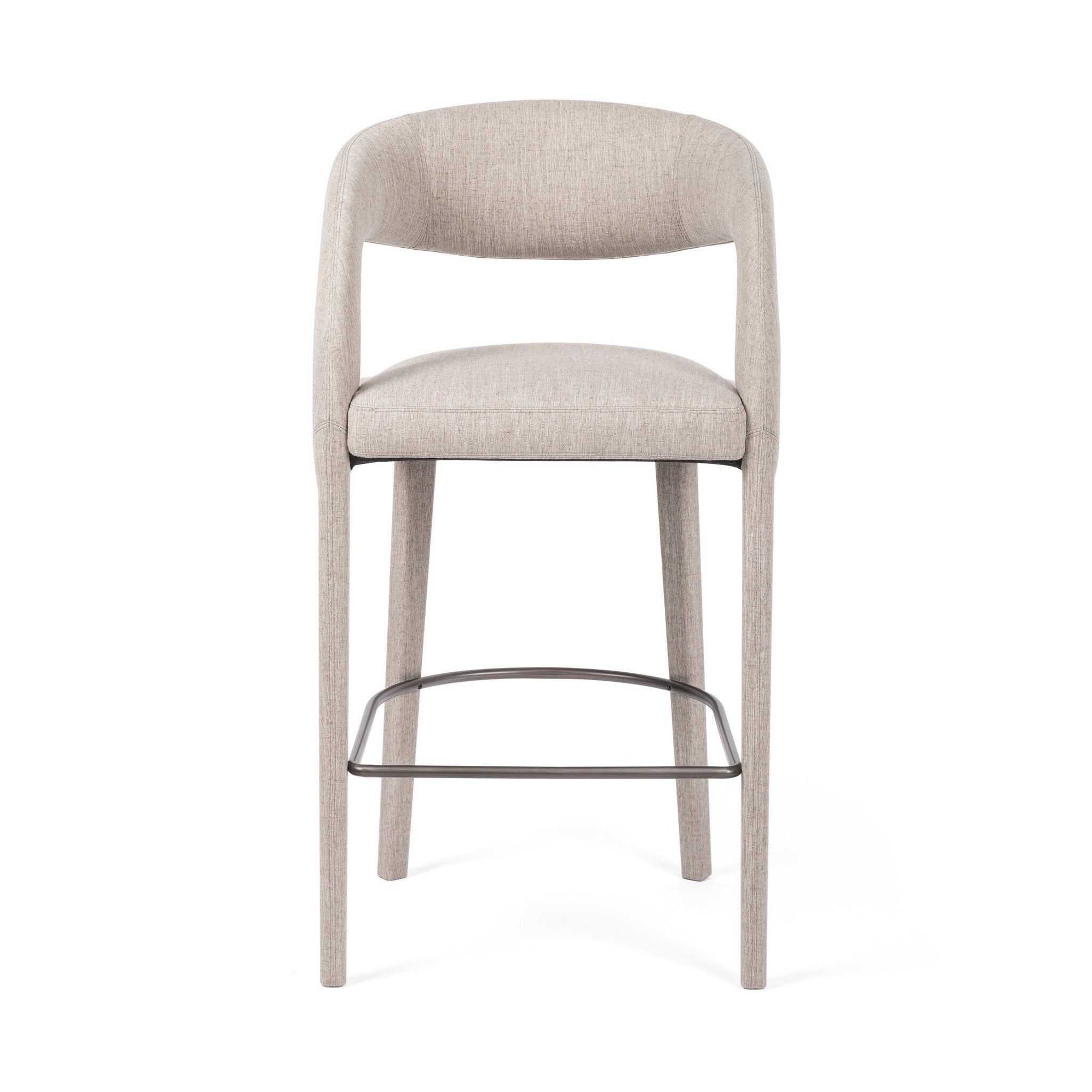 Four Hands Hawkins Bar + Counter Stool — Savile Flannel-Gunmetal-Bar