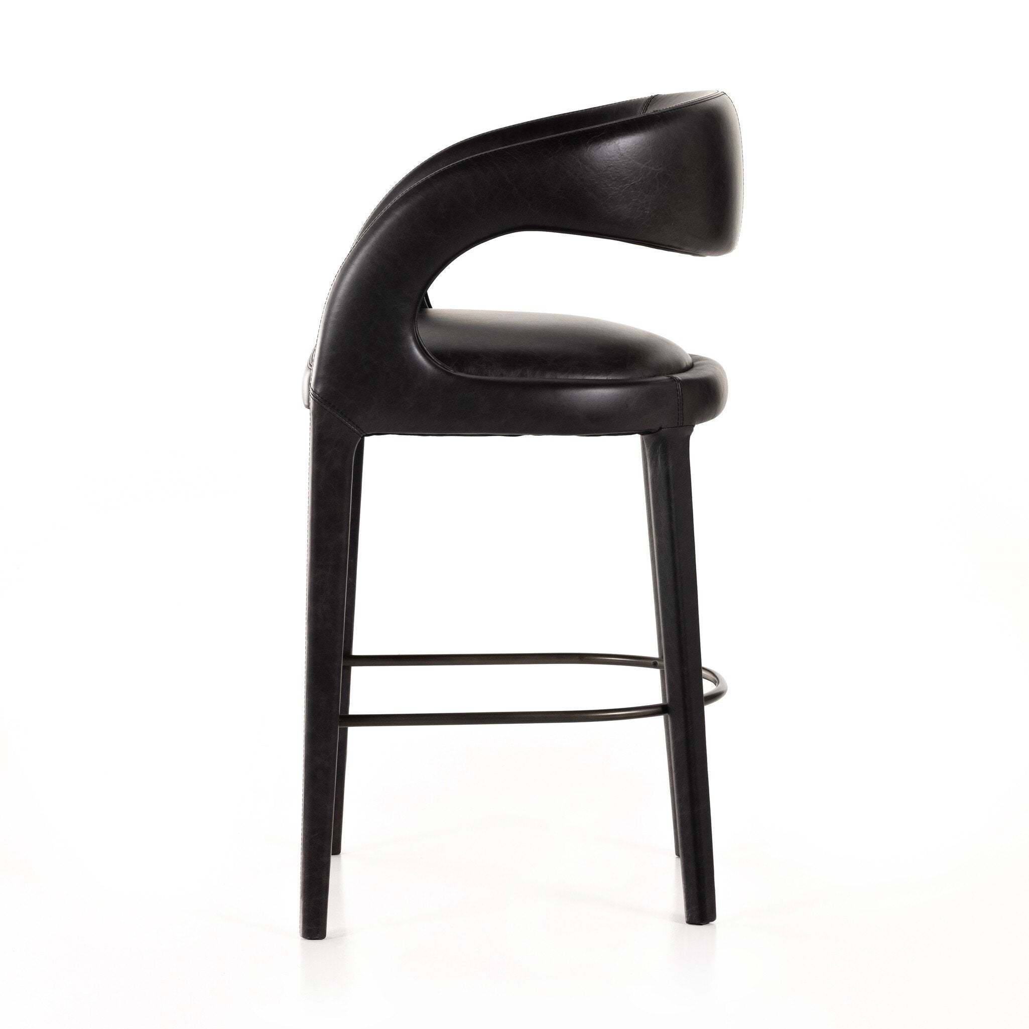 Four Hands Hawkins Bar + Counter Stool — Sonoma Black-Gunmetal-Bar
