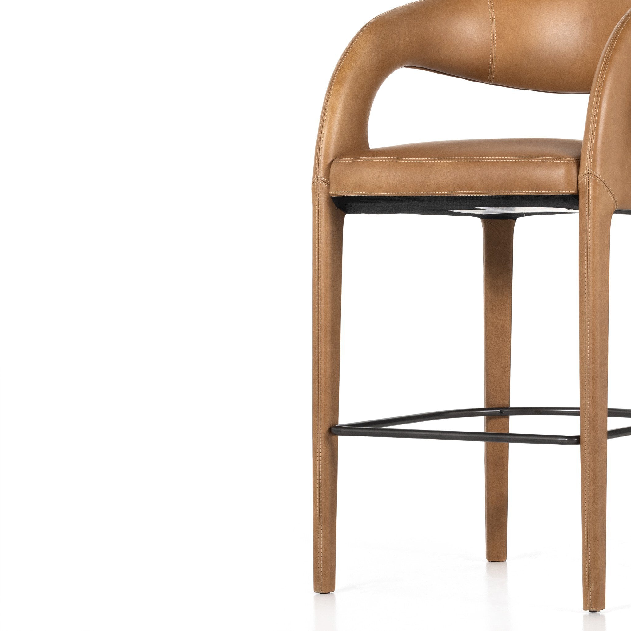 Four Hands Hawkins Bar + Counter Stool — Sonoma Butterscotch-Gunmetal-Bar