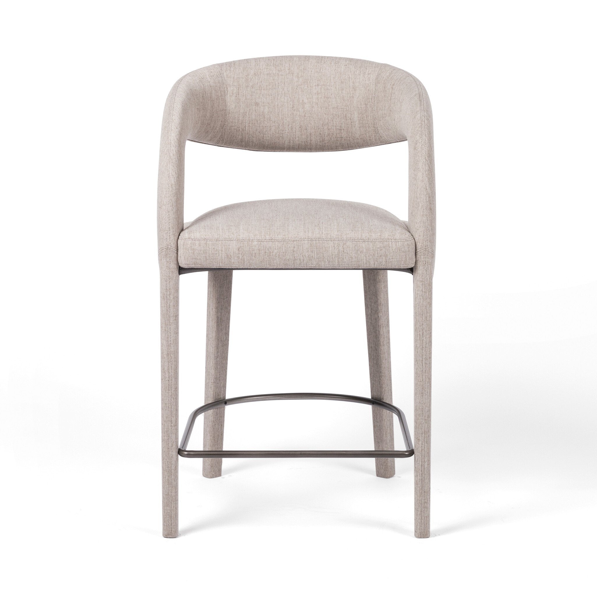 Four Hands Hawkins Bar + Counter Stool — Savile Flannel-Gunmetal-Counter