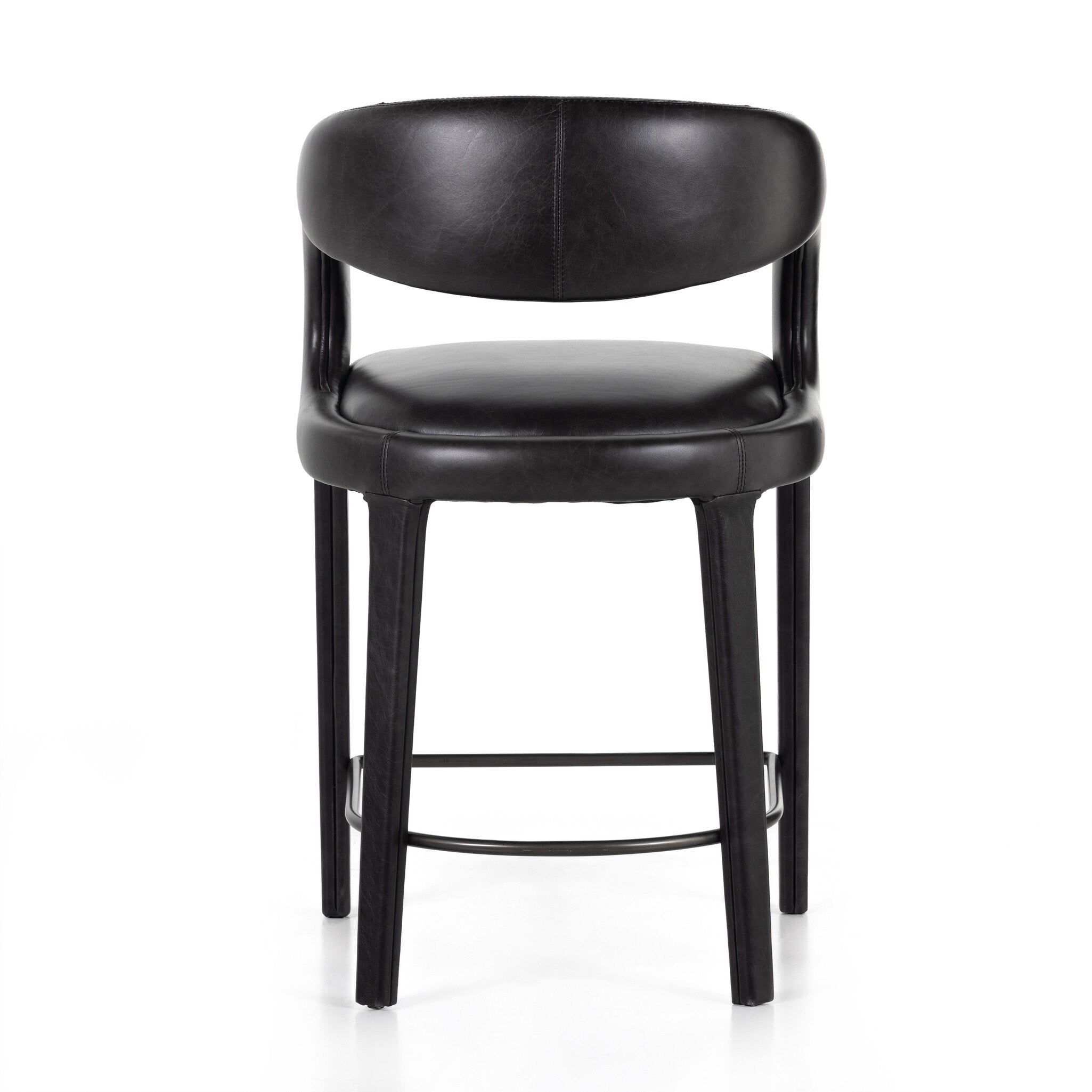 Four Hands Hawkins Bar + Counter Stool — Sonoma Black-Gunmetal-Counter