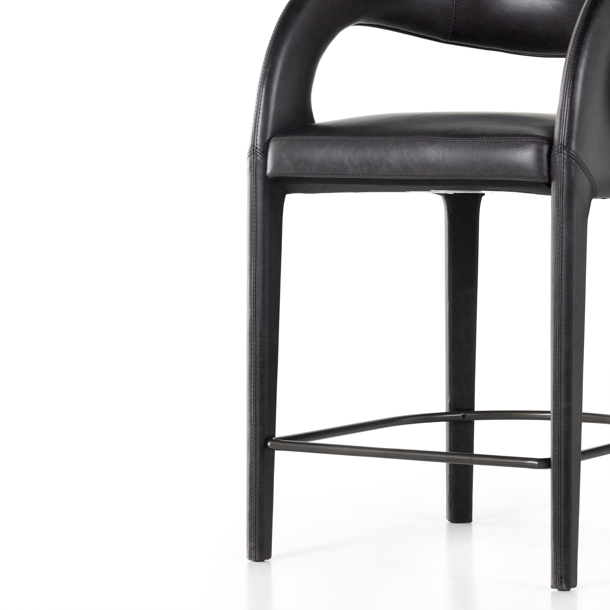Four Hands Hawkins Bar + Counter Stool — Sonoma Black-Gunmetal-Counter