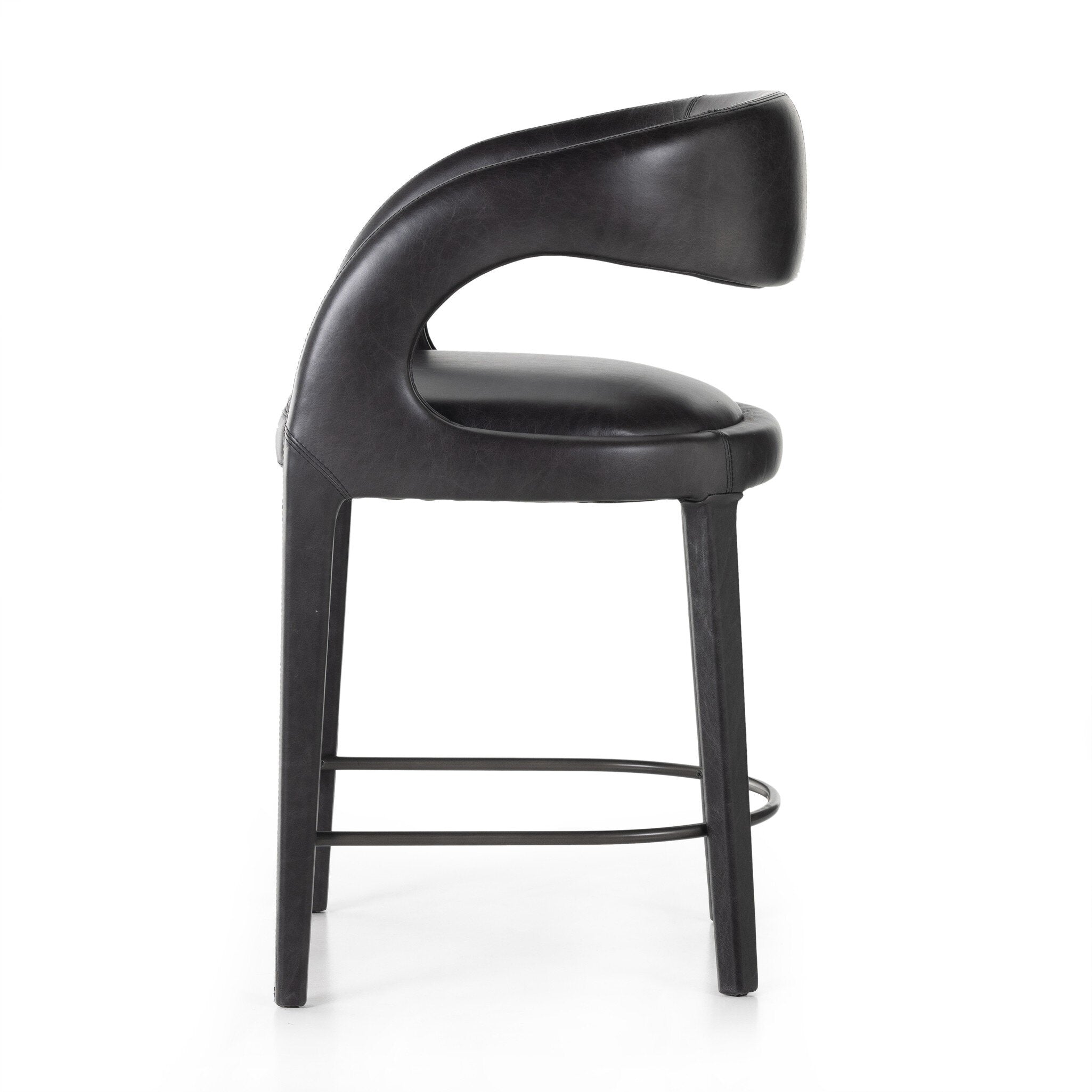 Four Hands Hawkins Bar + Counter Stool — Sonoma Black-Gunmetal-Counter