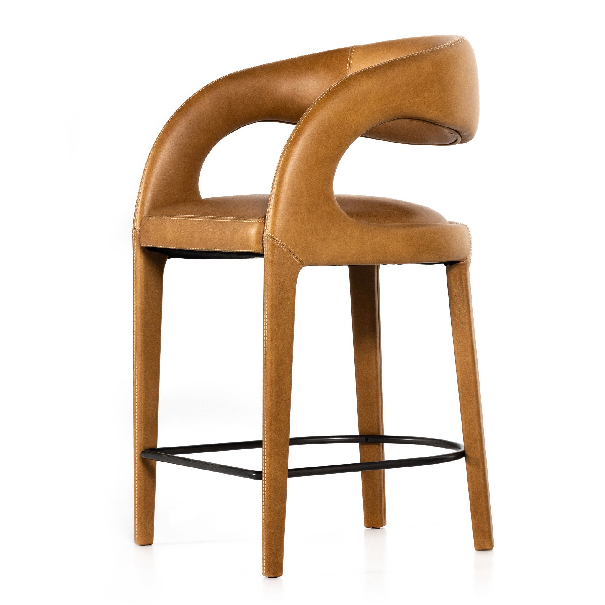 Four Hands Hawkins Bar + Counter Stool — Sonoma Butterscotch-Gunmetal-Counter