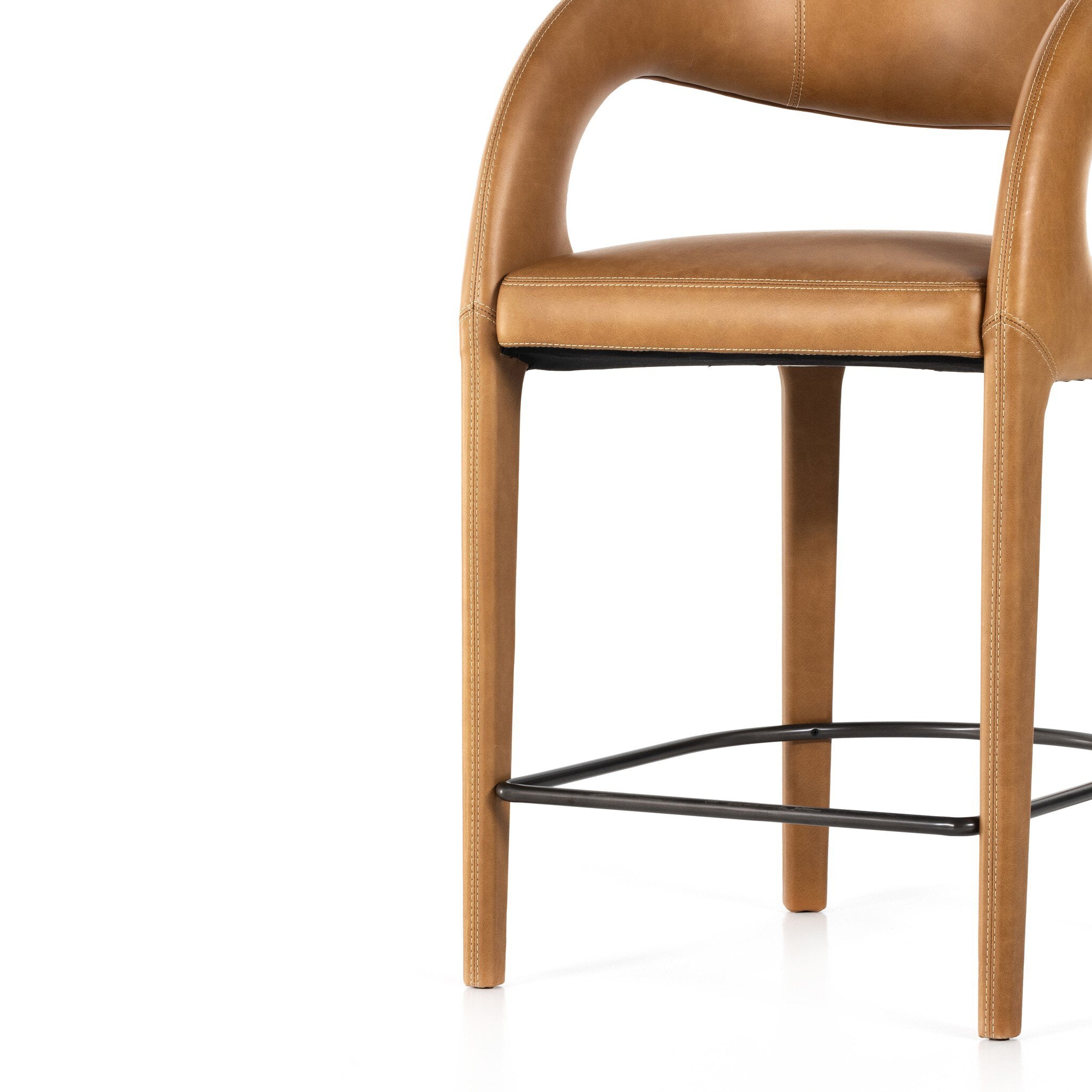 Four Hands Hawkins Bar + Counter Stool — Sonoma Butterscotch-Gunmetal-Counter