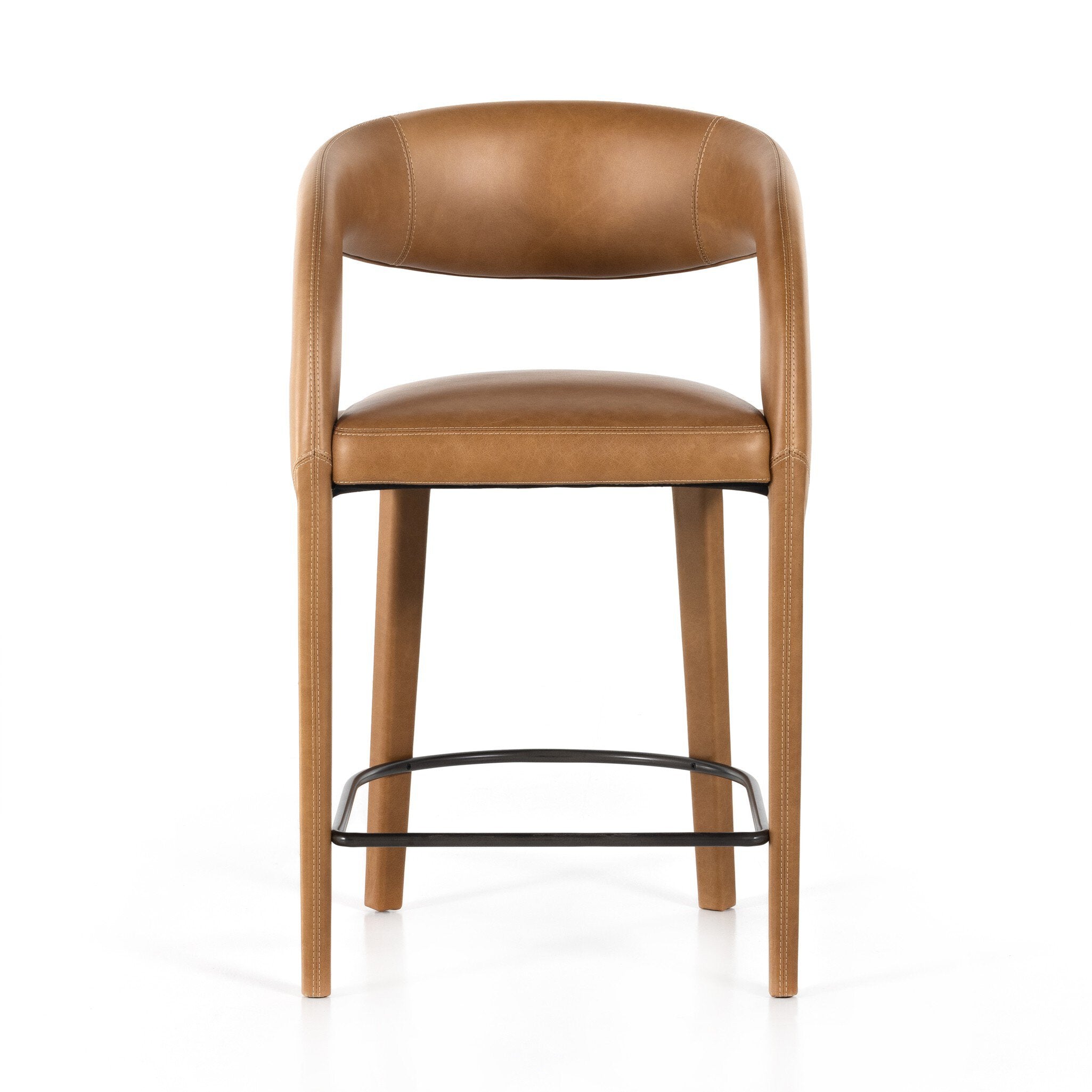 Four Hands Hawkins Bar + Counter Stool — Sonoma Butterscotch-Gunmetal-Counter