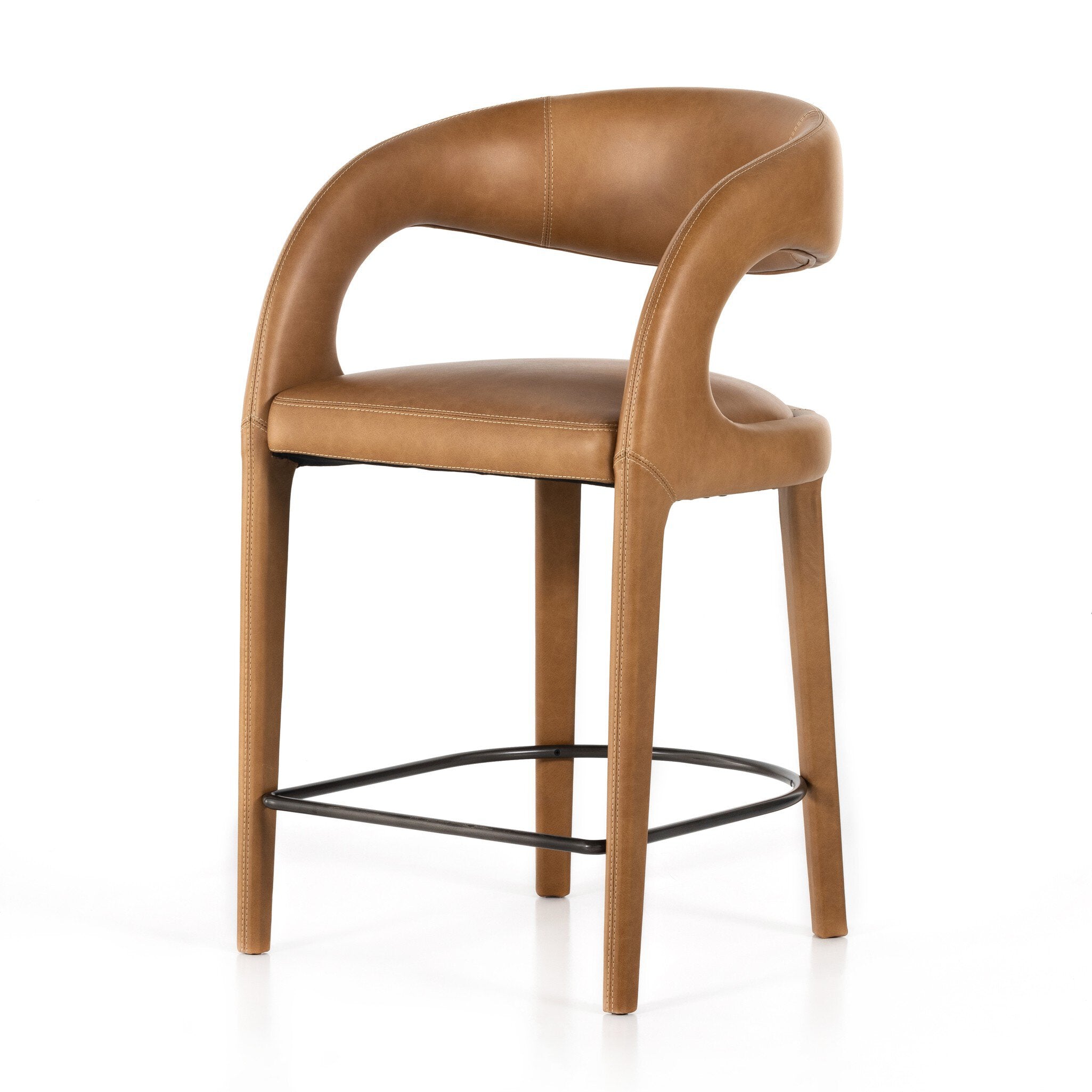 Four Hands Hawkins Bar + Counter Stool — Sonoma Butterscotch-Gunmetal-Counter