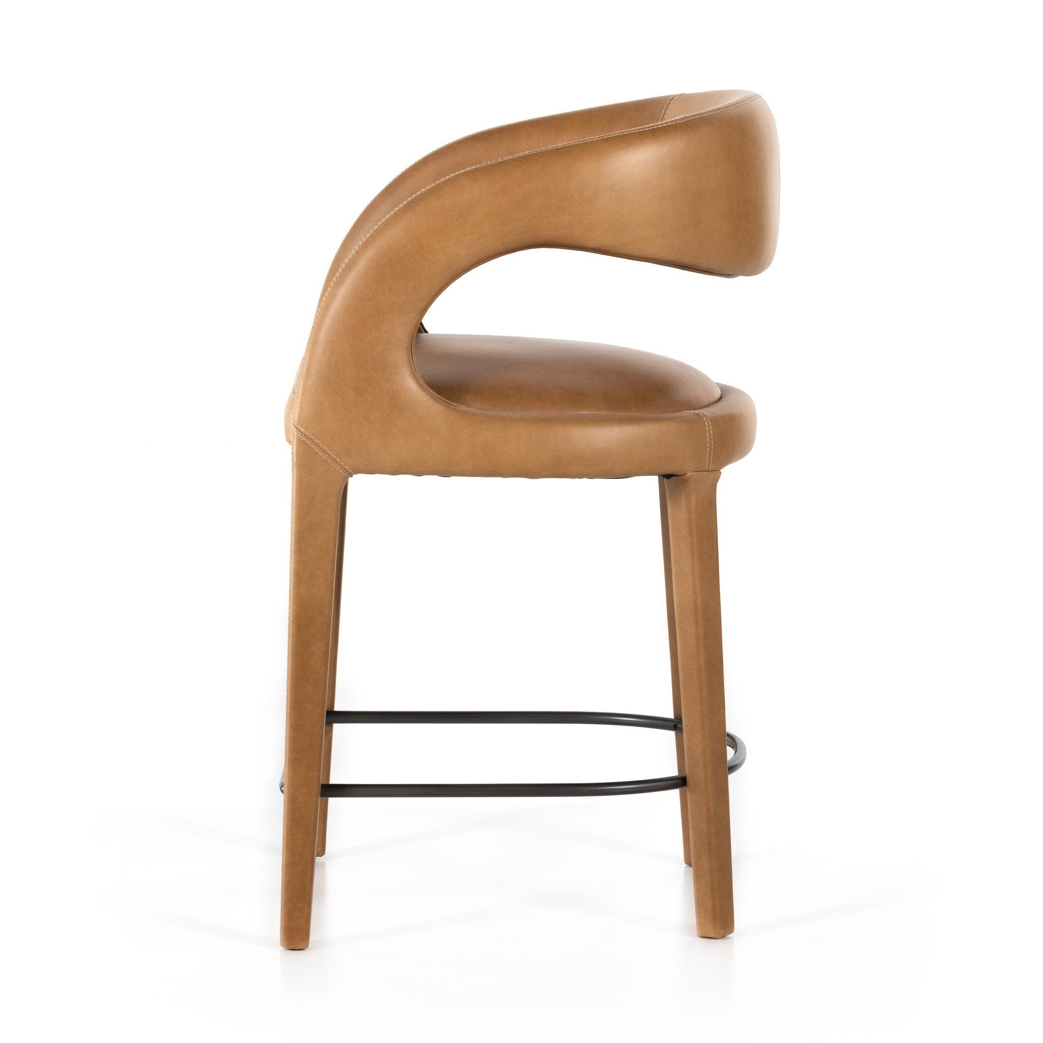 Four Hands Hawkins Bar + Counter Stool — Sonoma Butterscotch-Gunmetal-Counter