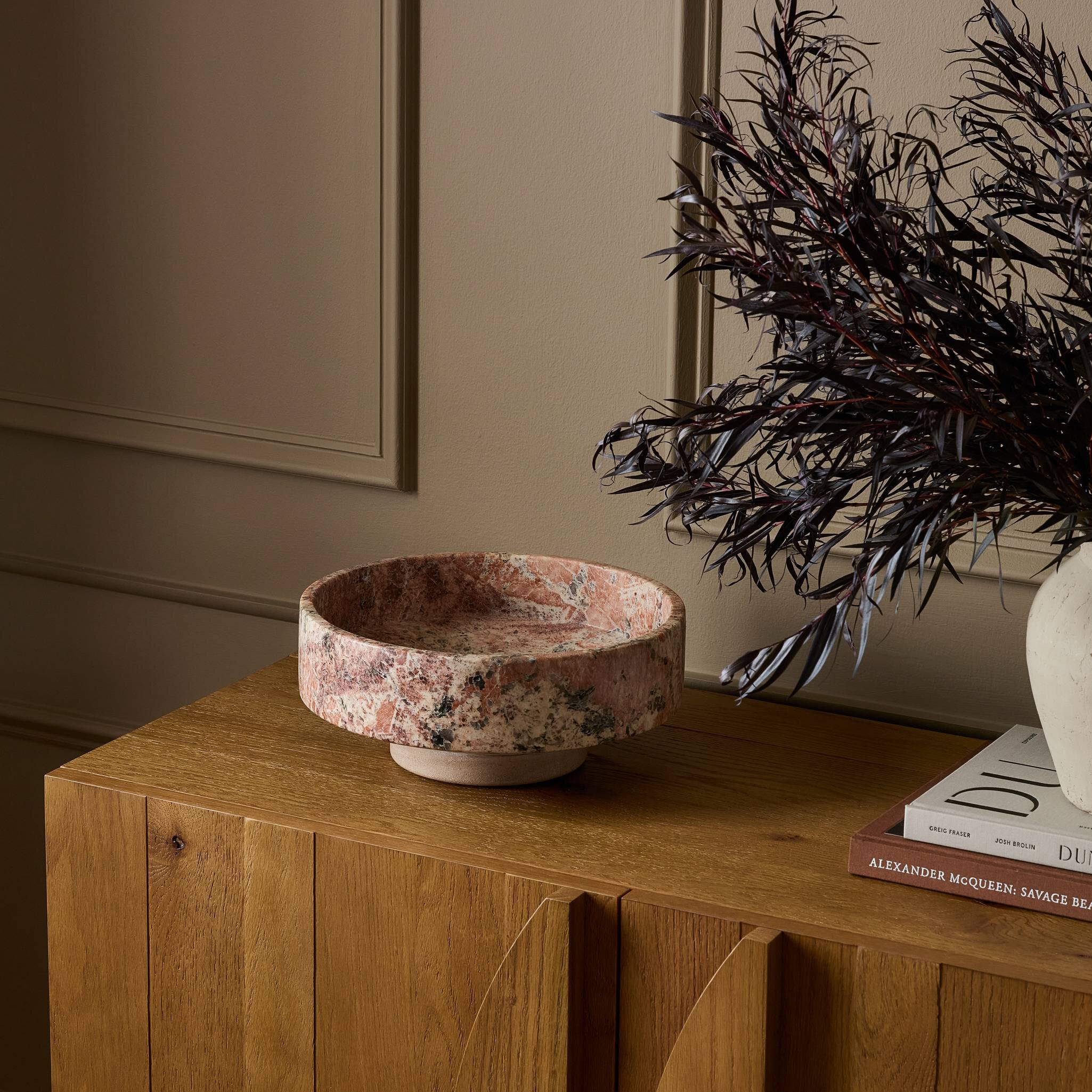 Four Hands Fray Bowl — Red Dune Marble-Terracotta Sandstone