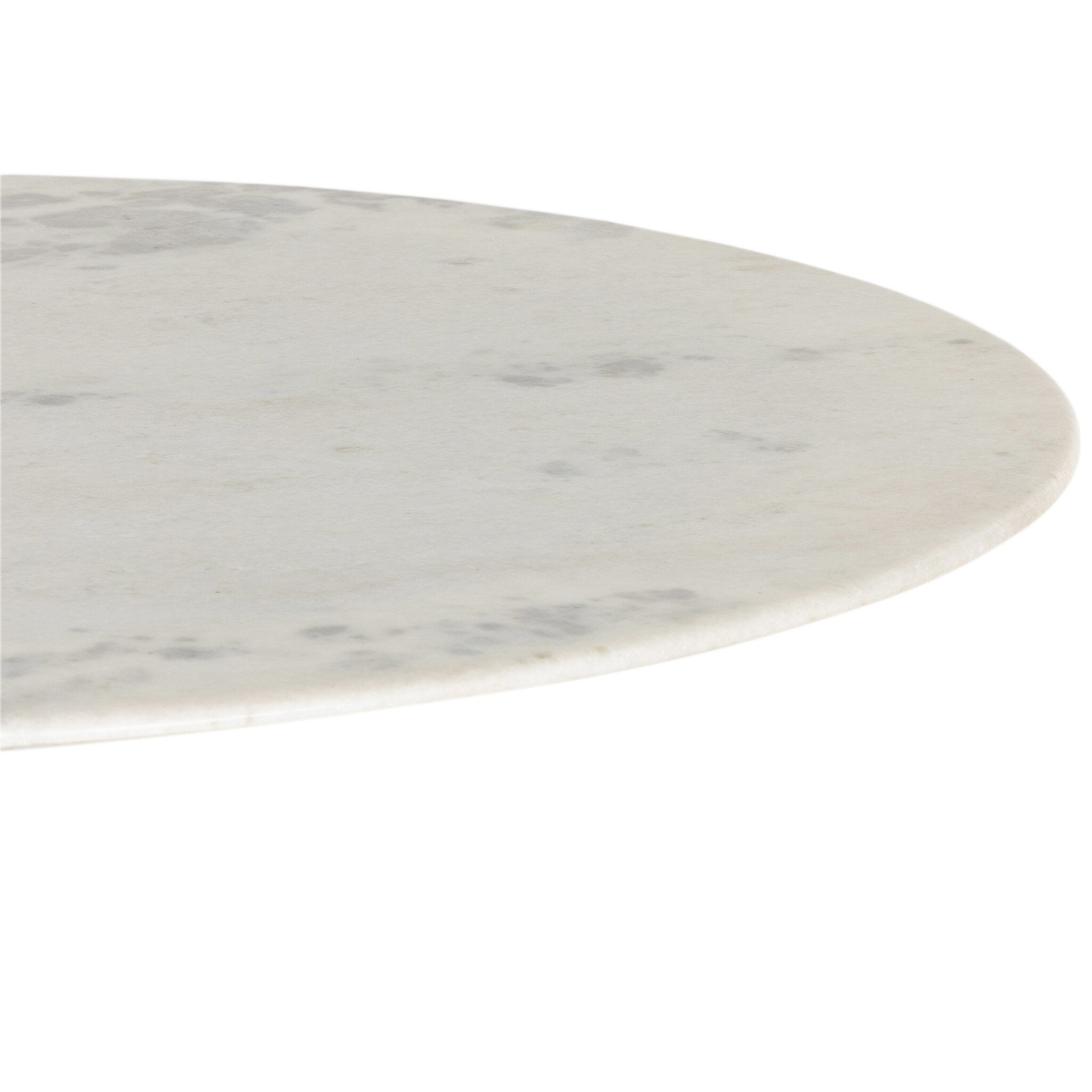 Four Hands Lucy Round Dining Table — Carbon Wash-White Marble