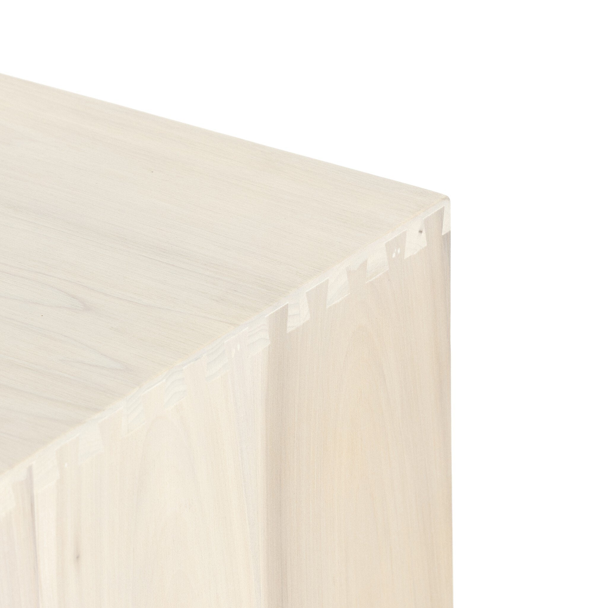 Four Hands Trey Large Nightstand — Dove Poplar-Natural Iron-Toffee Leather