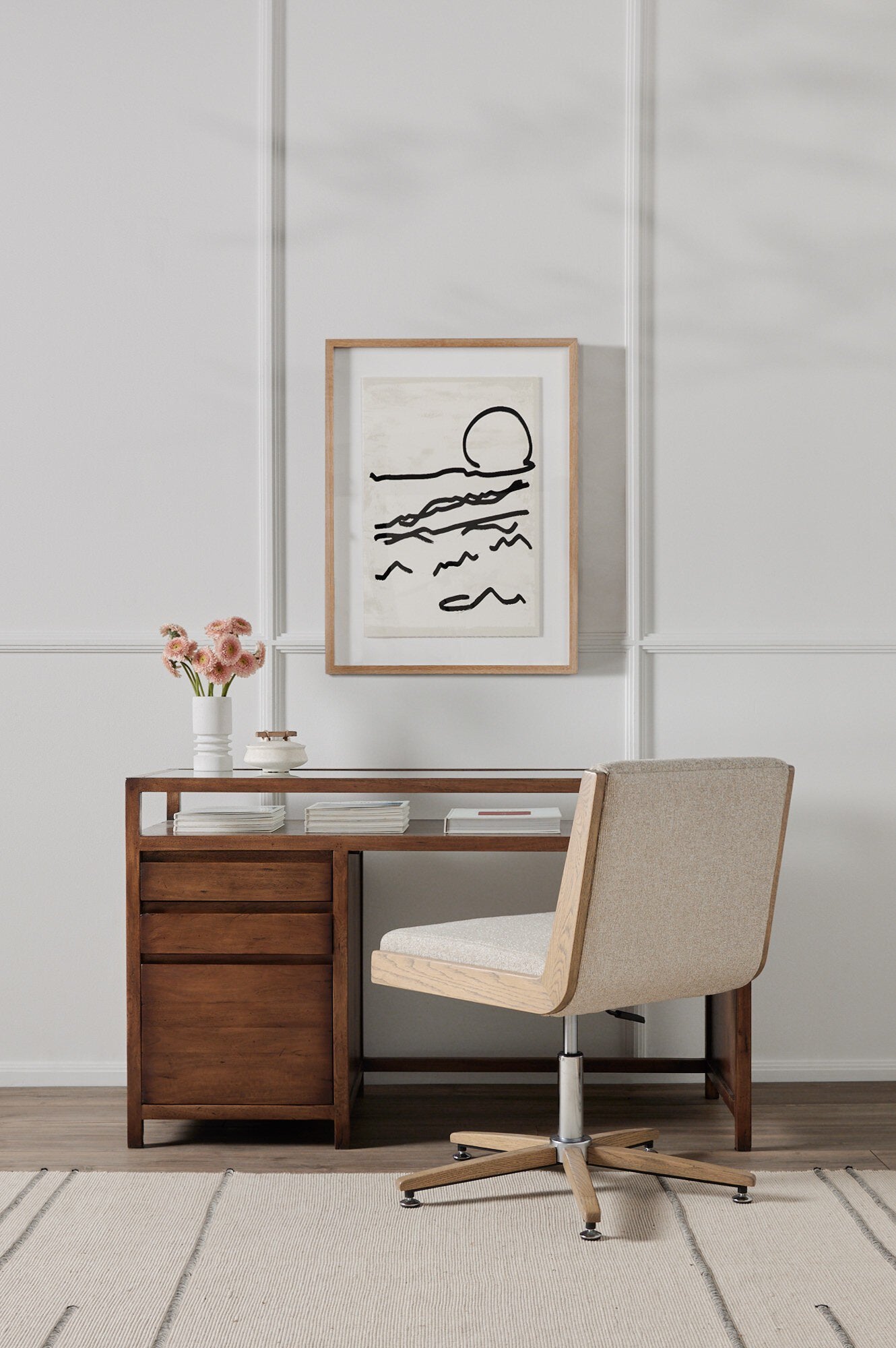 Four Hands Mountain High I by Coup d'Esprit — 230427-001 - 24.0x32.0-Vertical Grain 2.5 White Oak-Medium