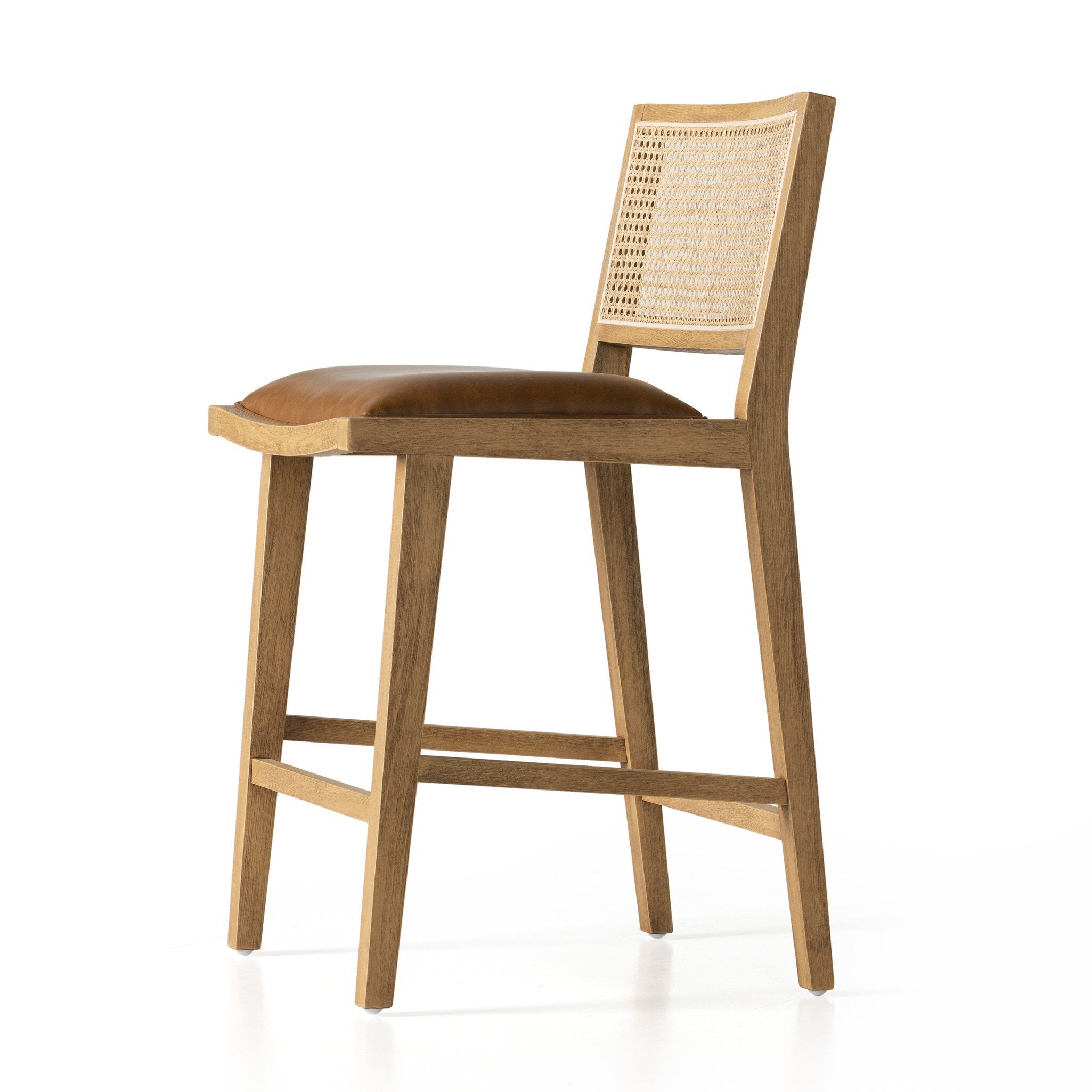 Four Hands Sage Bar + Counter Stool — Sierra Butterscotch-Natural Beech-Natural Cane-Counter
