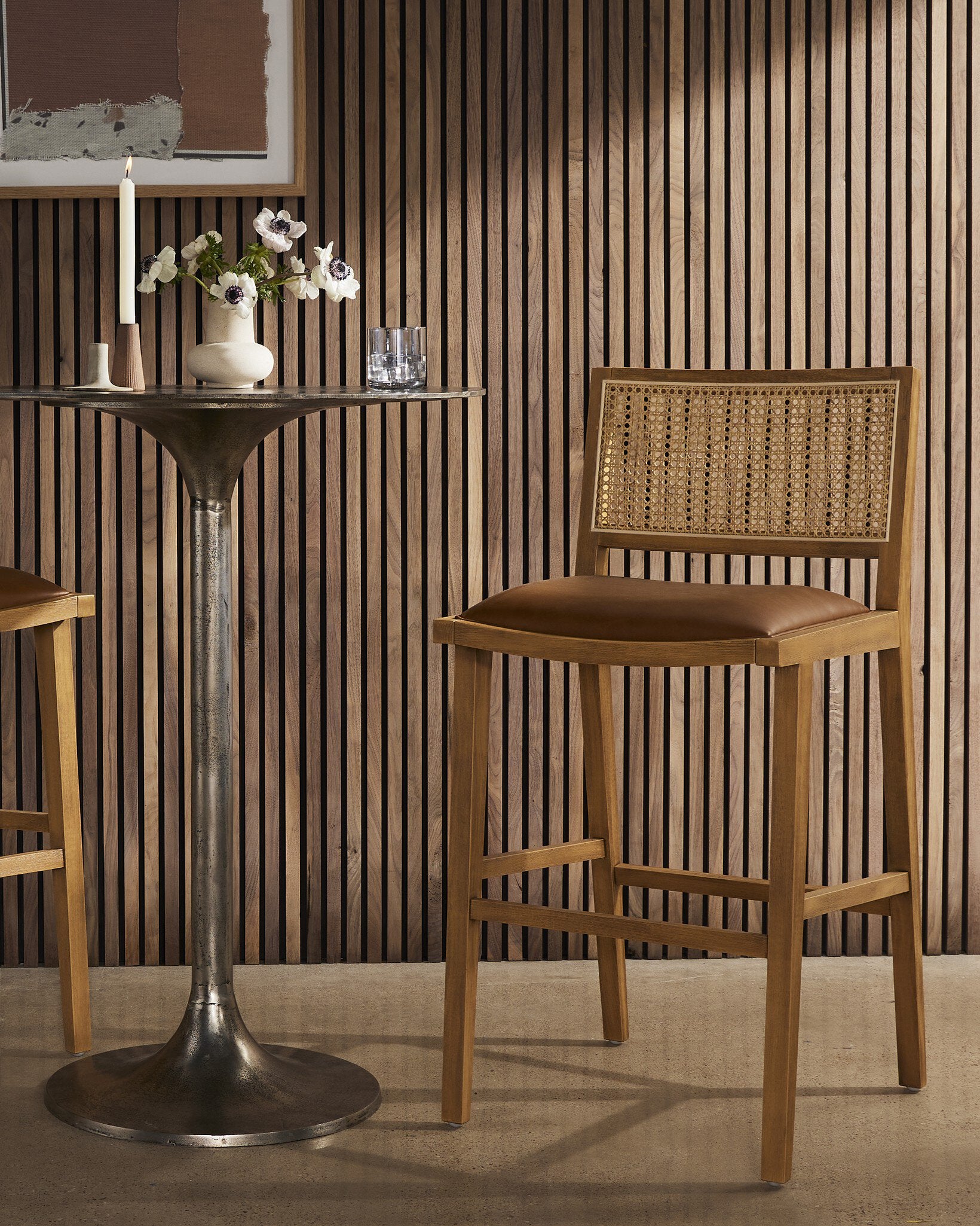 Four Hands Sage Bar + Counter Stool — Sierra Butterscotch-Natural Beech-Natural Cane-Counter
