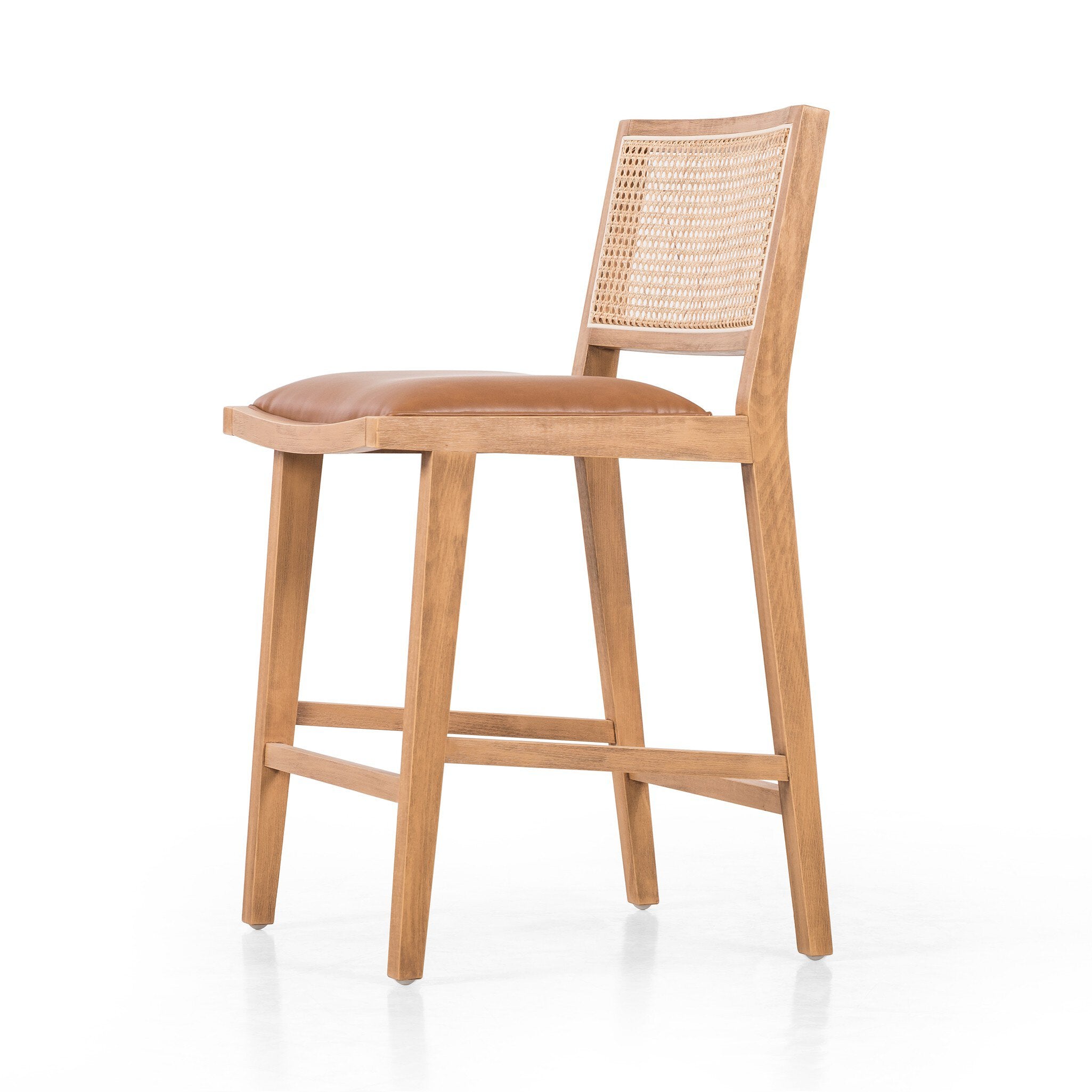 Four Hands Sage Bar + Counter Stool — Sierra Butterscotch-Natural Beech-Natural Cane-Counter