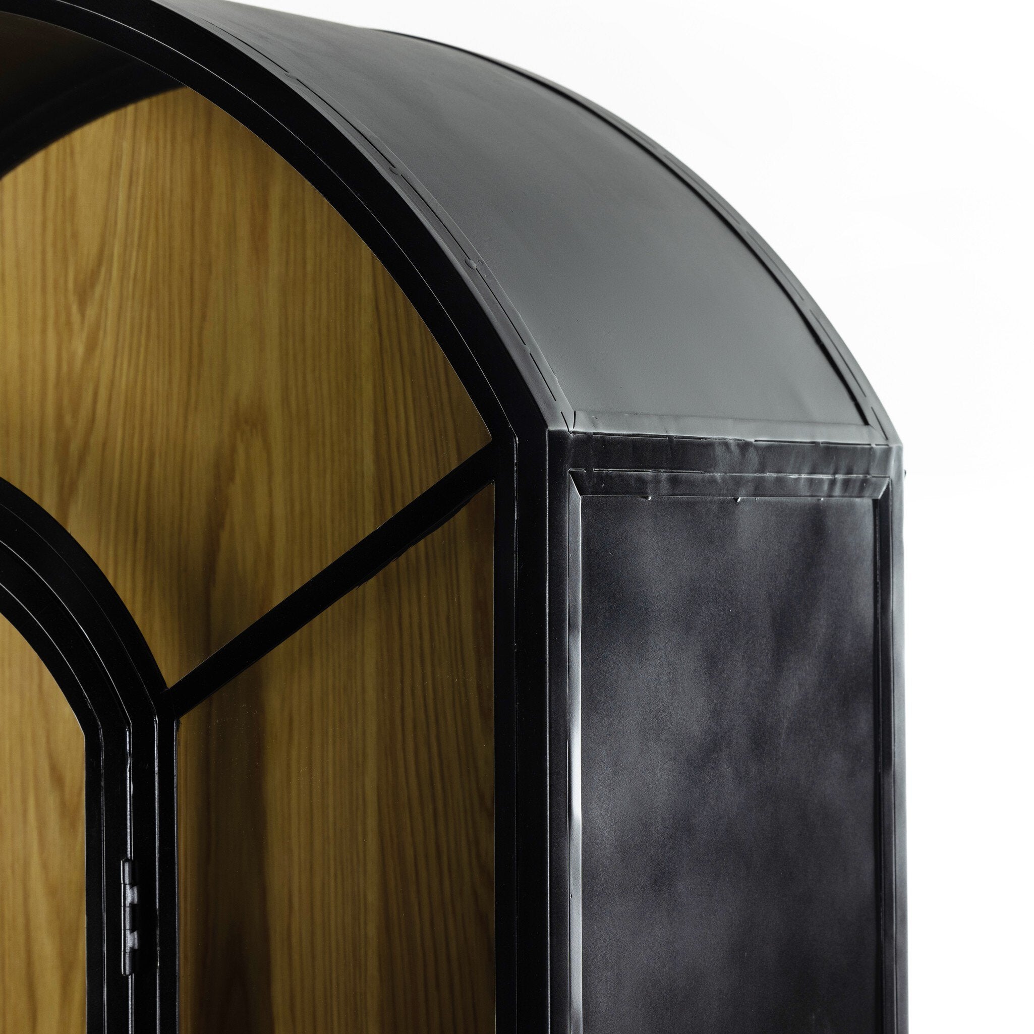 Four Hands Belmont Cabinet — Black-Weathered Bronze-Light Oak Veneer