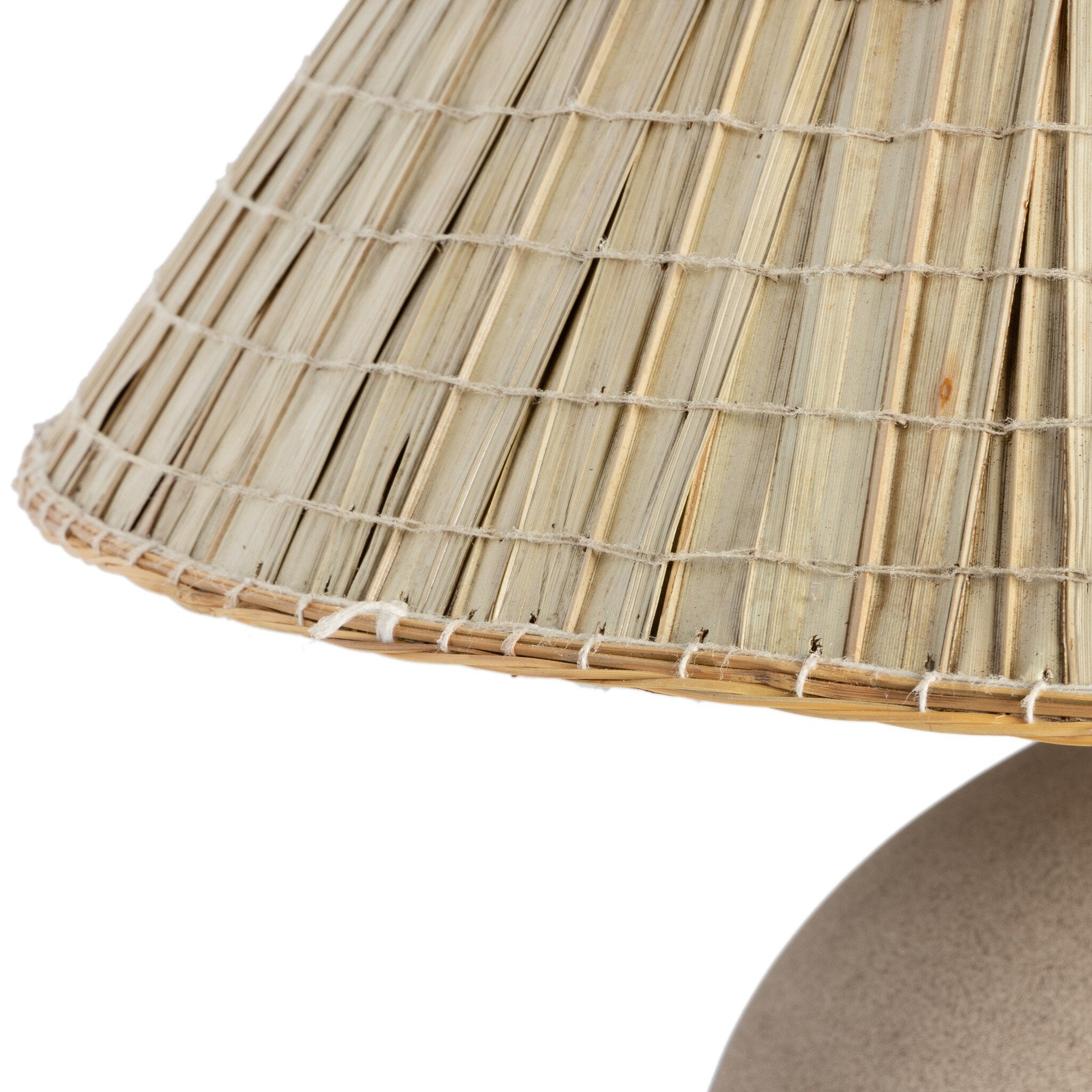 Four Hands Cobb Table Lamp — Sand Porcelain-Natural Palm