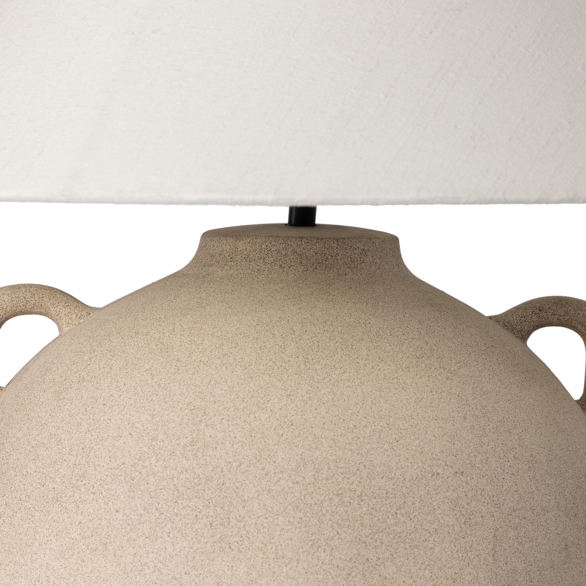 Four Hands Mays Table Lamp — Light Sand Porcelain Ceramic-Ivory Linen