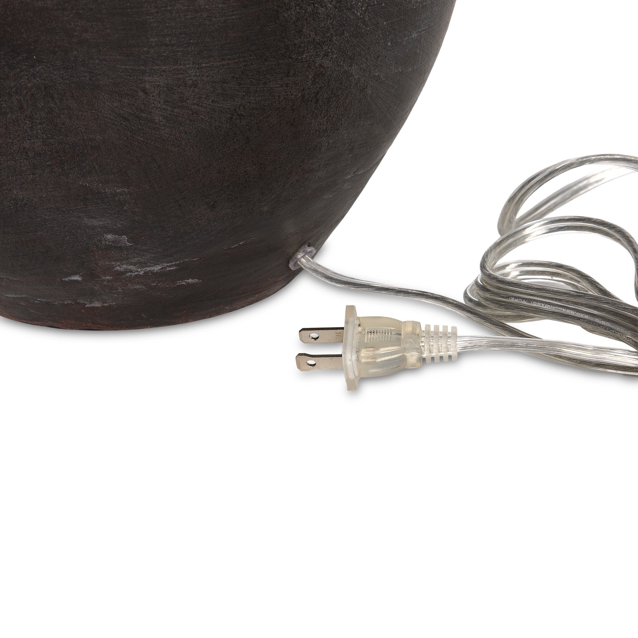 Four Hands Mays Table Lamp — Aged Black Terracotta-Ivory Linen