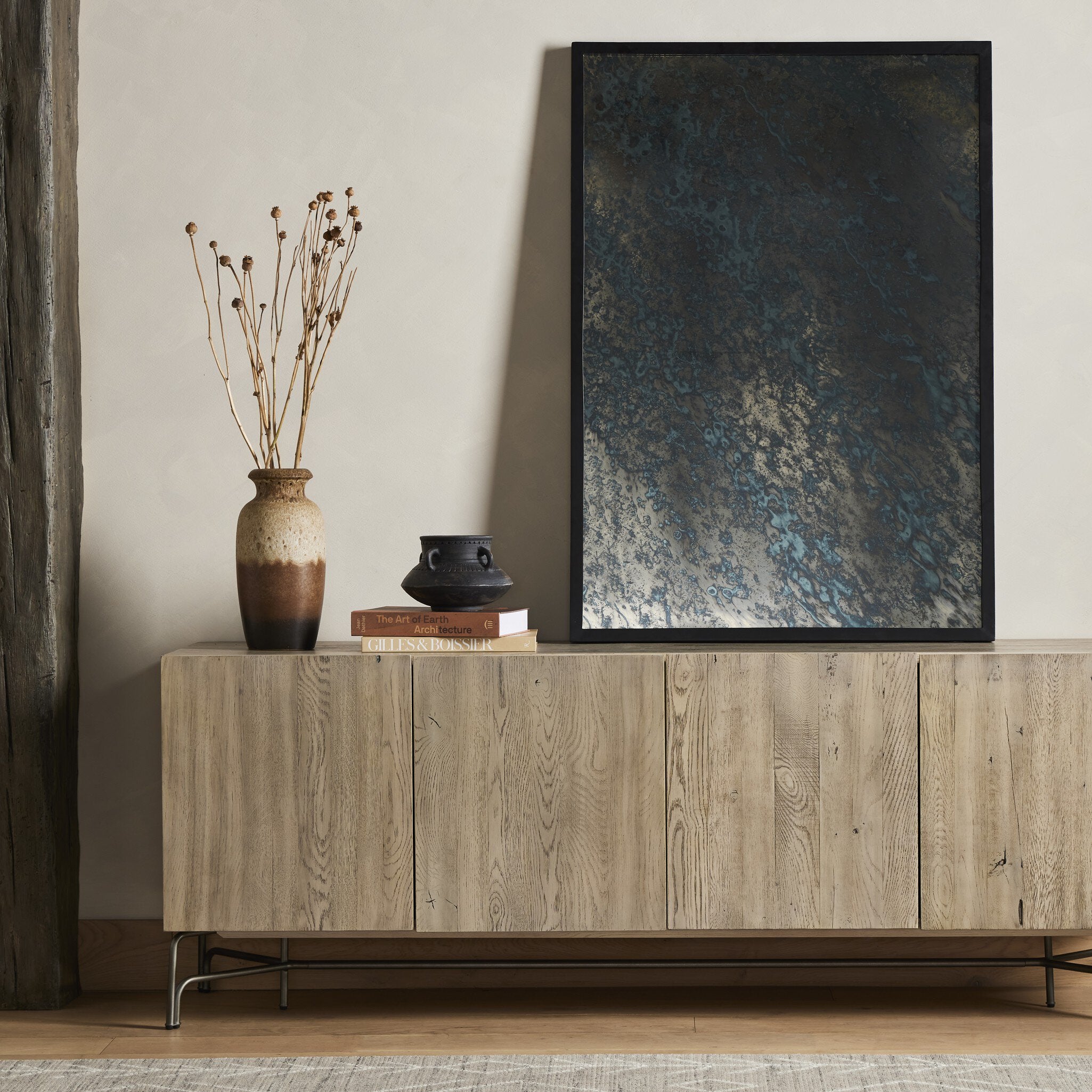 Four Hands Acid Wash Mirror — Acid Wash Mirror-Iron Matte Black