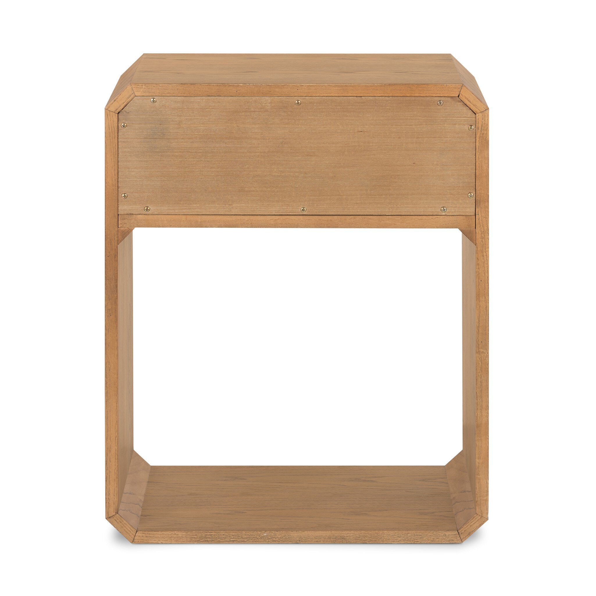 Four Hands Caspian Nightstand — Natural Ash Veneer-Natural Ash-Satin Brass
