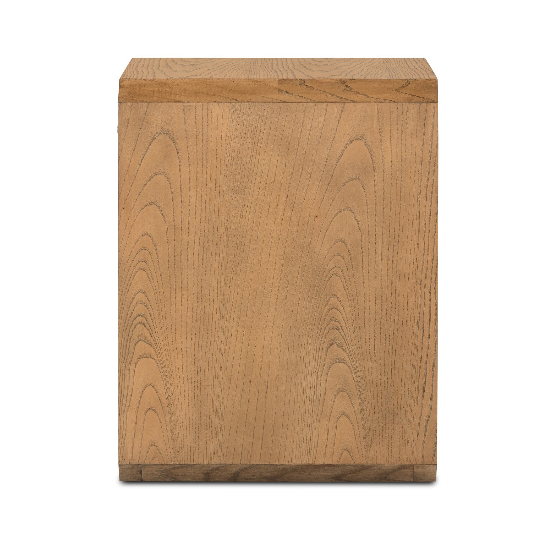 Four Hands Caspian Nightstand — Natural Ash Veneer-Natural Ash-Satin Brass