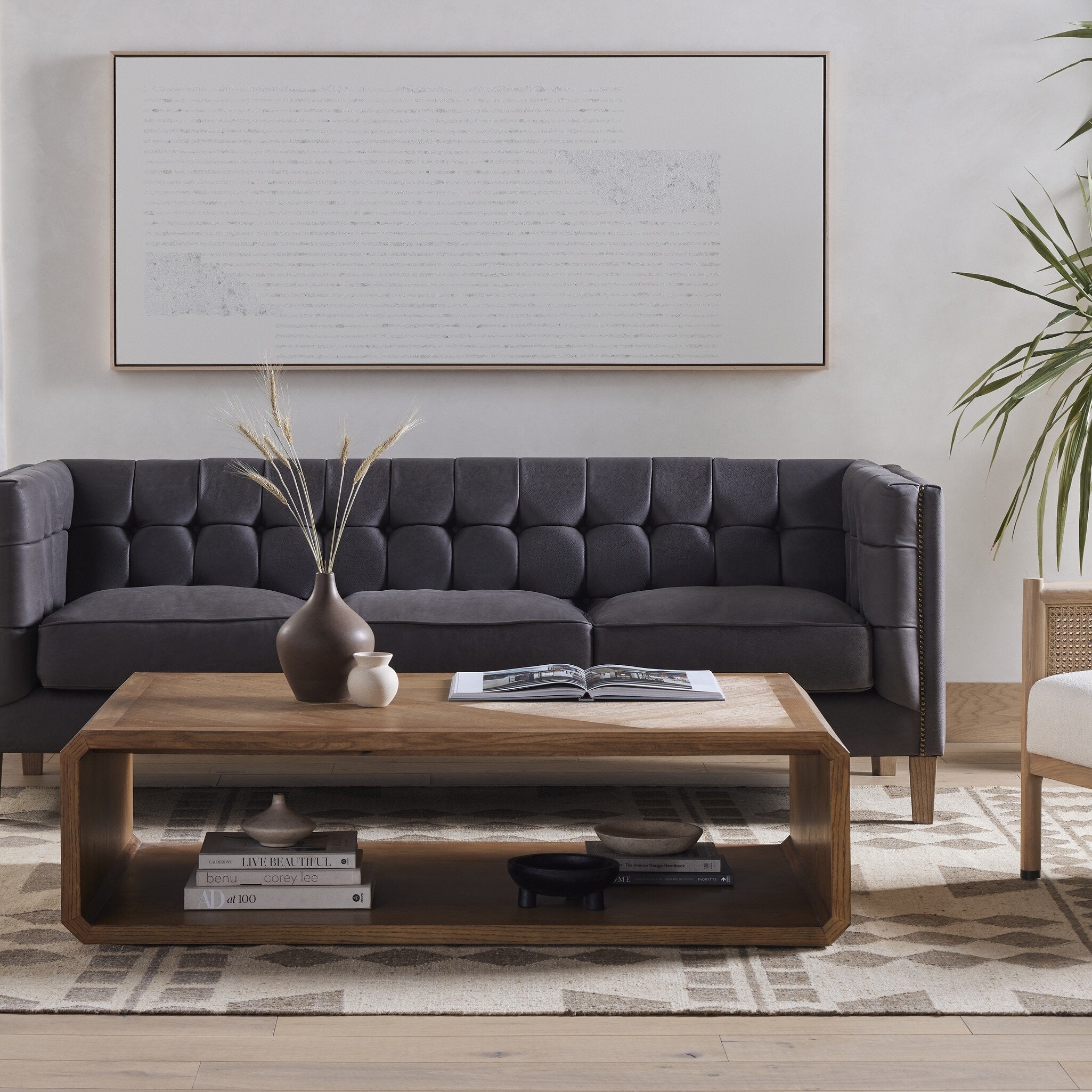 Four Hands Caspian Coffee Table — Natural Ash-Natural Ash Veneer