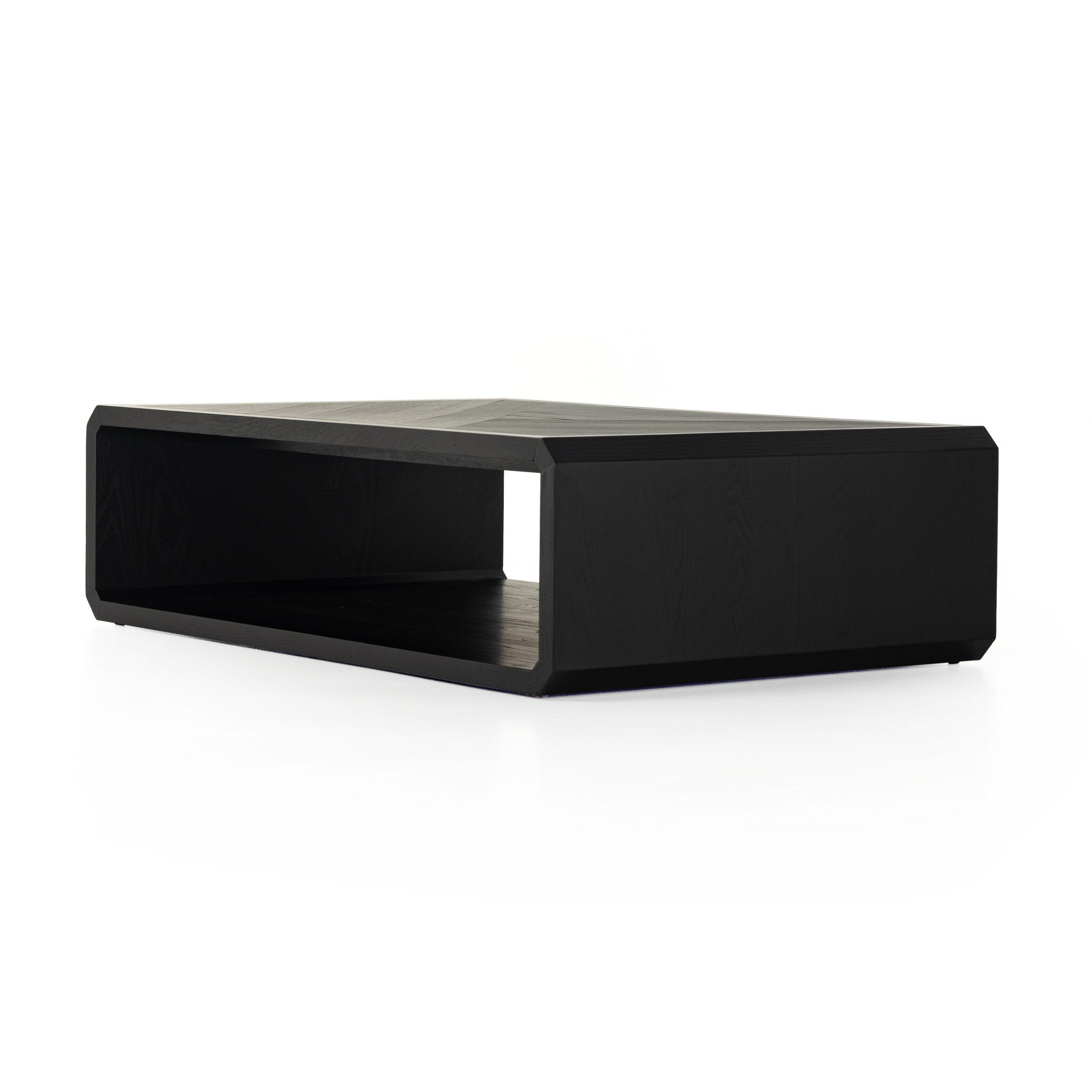 Four Hands Caspian Coffee Table — Black Ash-Black Ash Veneer