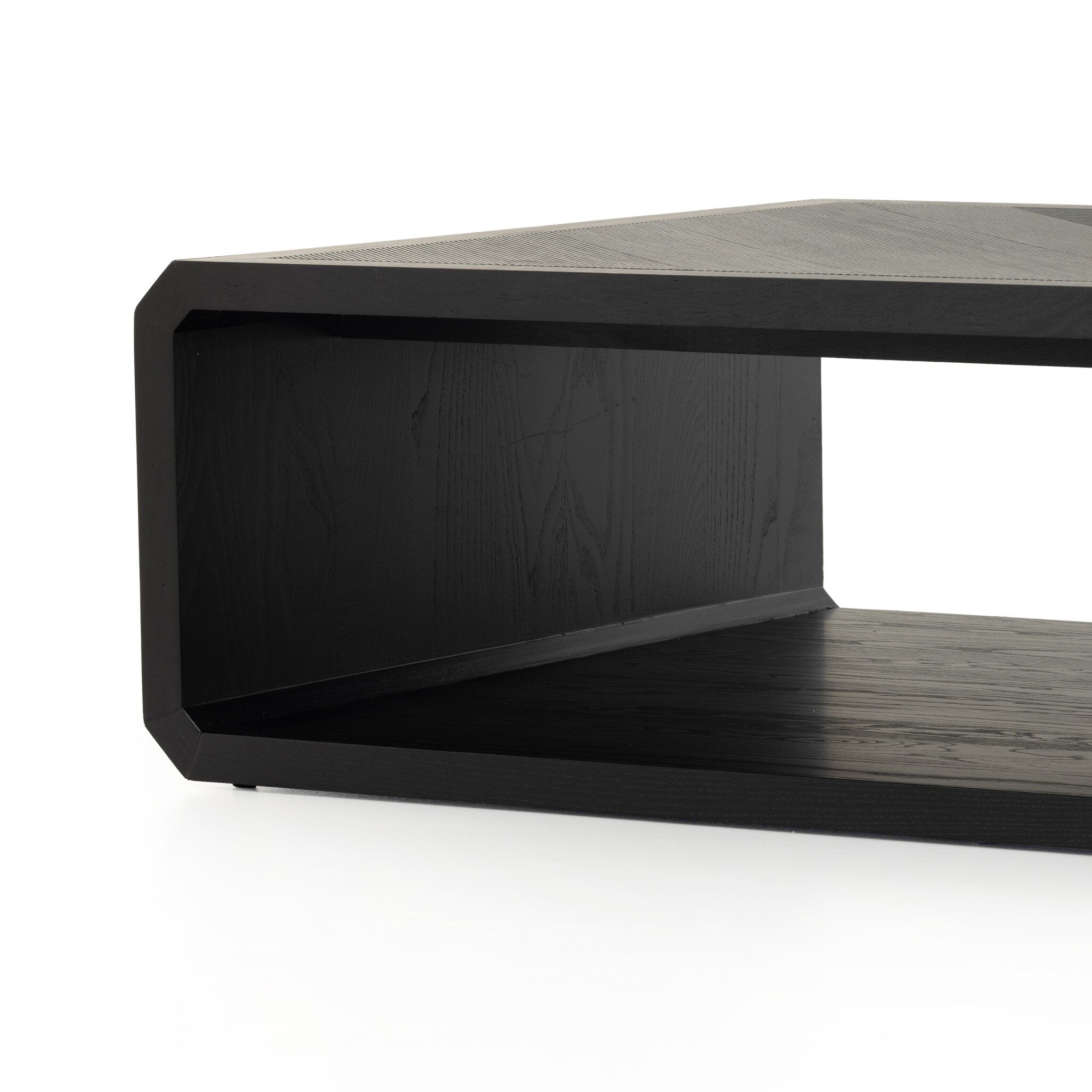 Four Hands Caspian Coffee Table — Black Ash-Black Ash Veneer