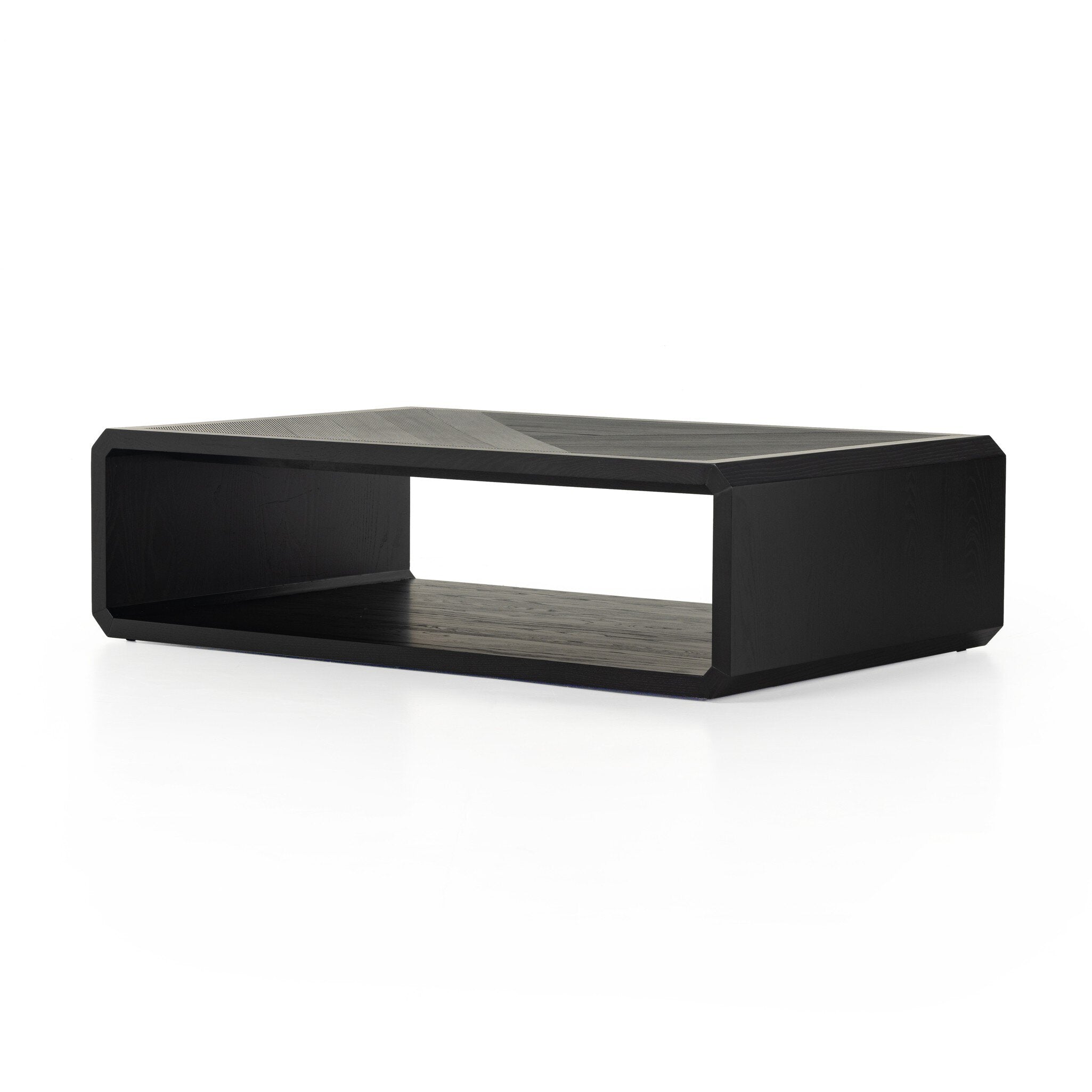 Four Hands Caspian Coffee Table — Black Ash-Black Ash Veneer