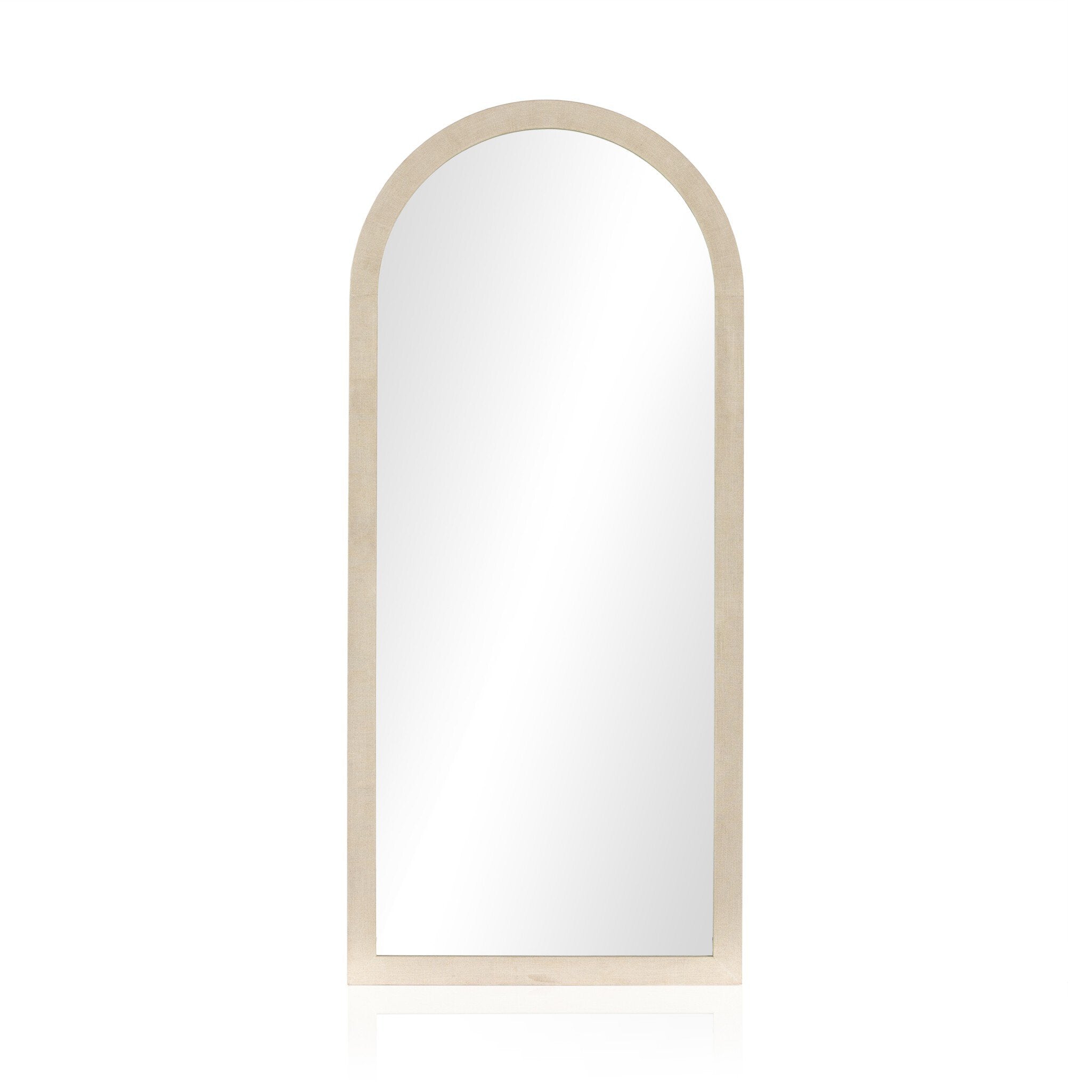 Four Hands Cressida Floor Mirror — Ivory Painted Linen-Mirror