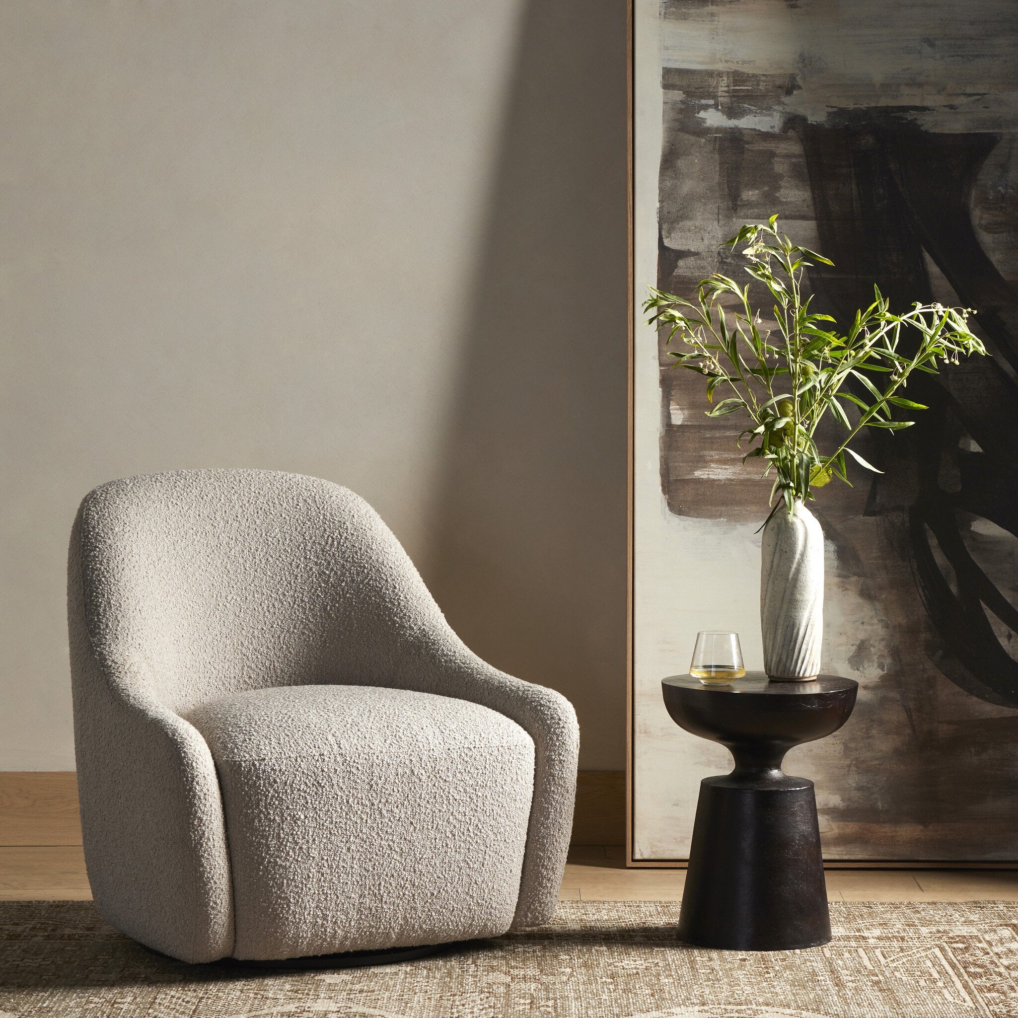 Four Hands Levi Swivel Chair — Knoll Sand