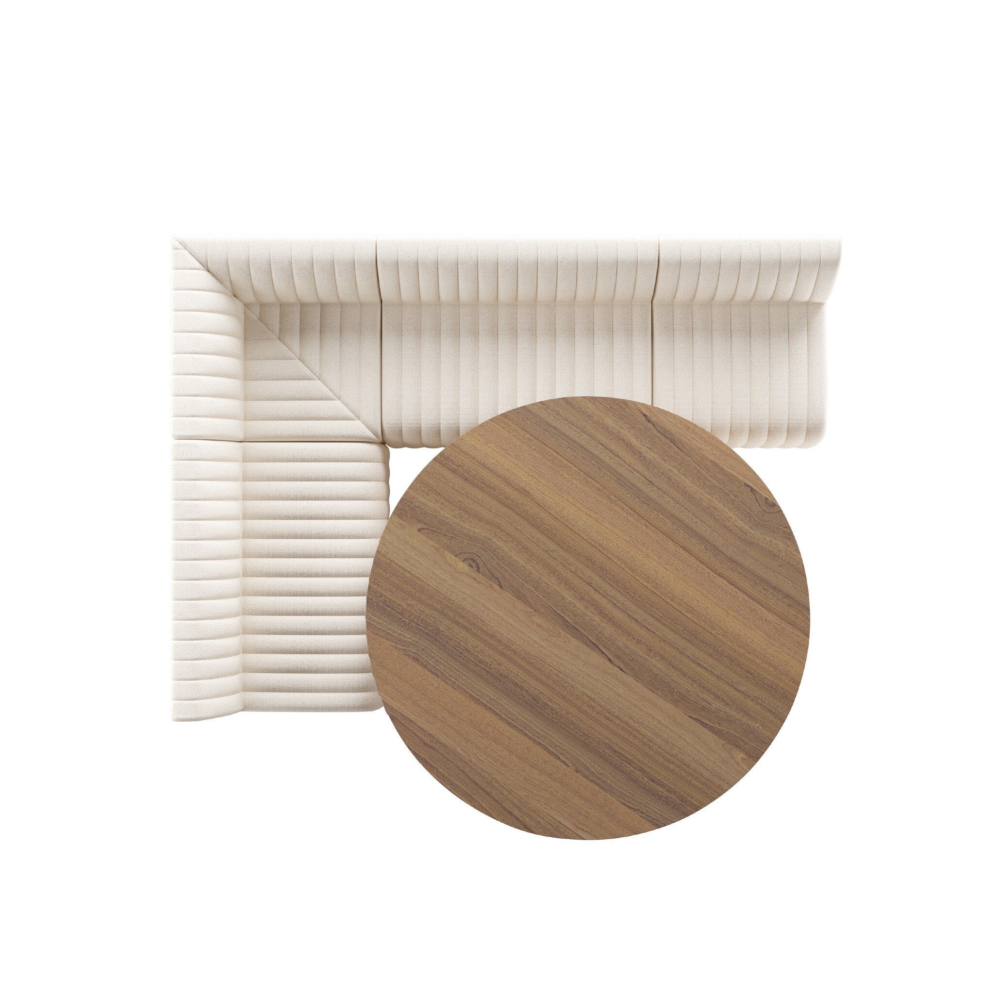 Four Hands Augustine Dining Banquette, L-Shape — Capri Oatmeal