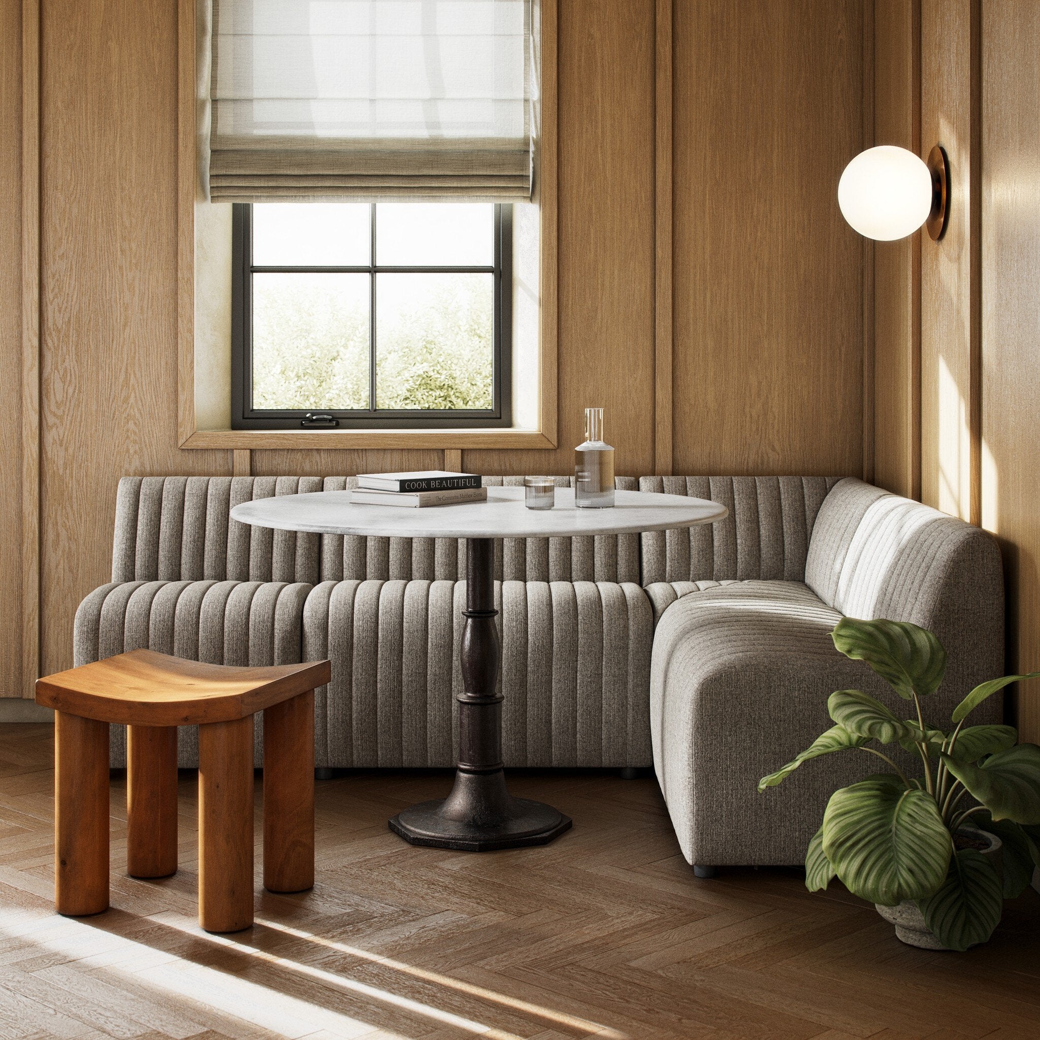 Four Hands Augustine Dining Banquette, L-Shape — Orly Natural