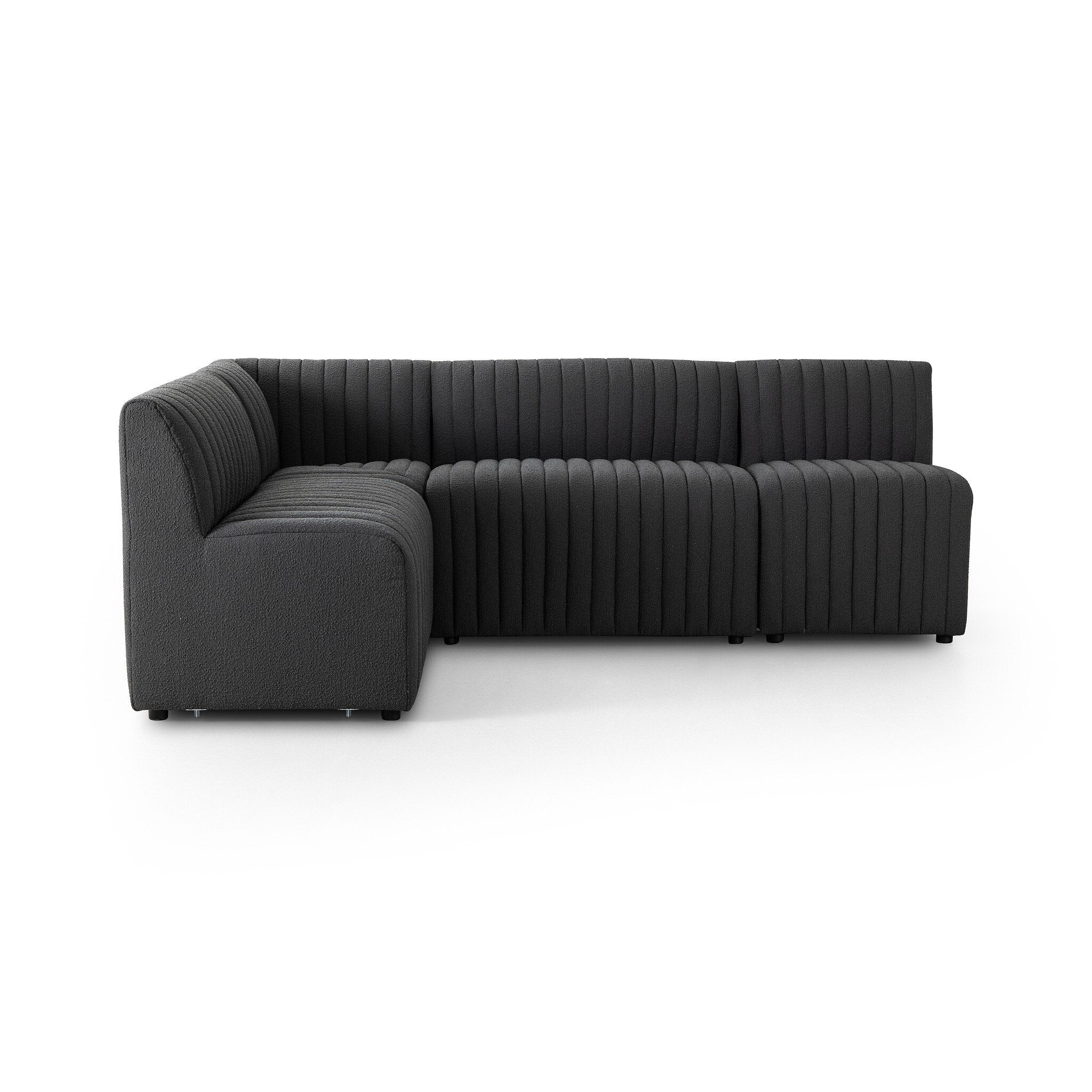 Four Hands Augustine Dining Banquette, L-Shape — FIQA Boucle Charcoal