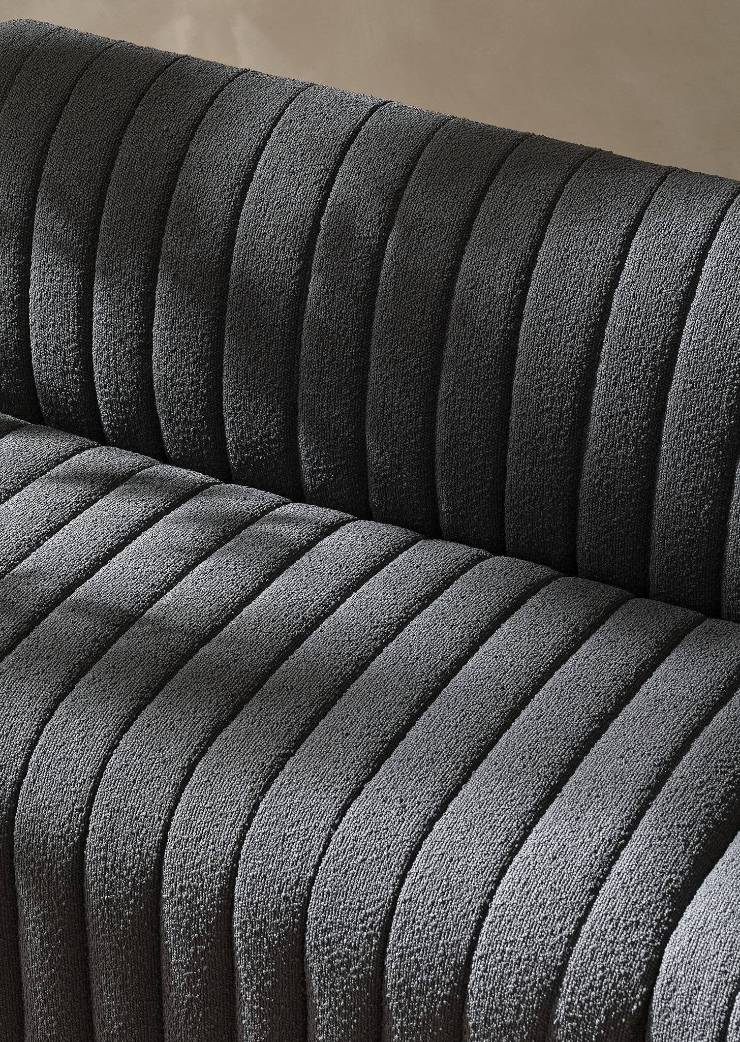 Four Hands Augustine Dining Banquette, L-Shape — FIQA Boucle Charcoal