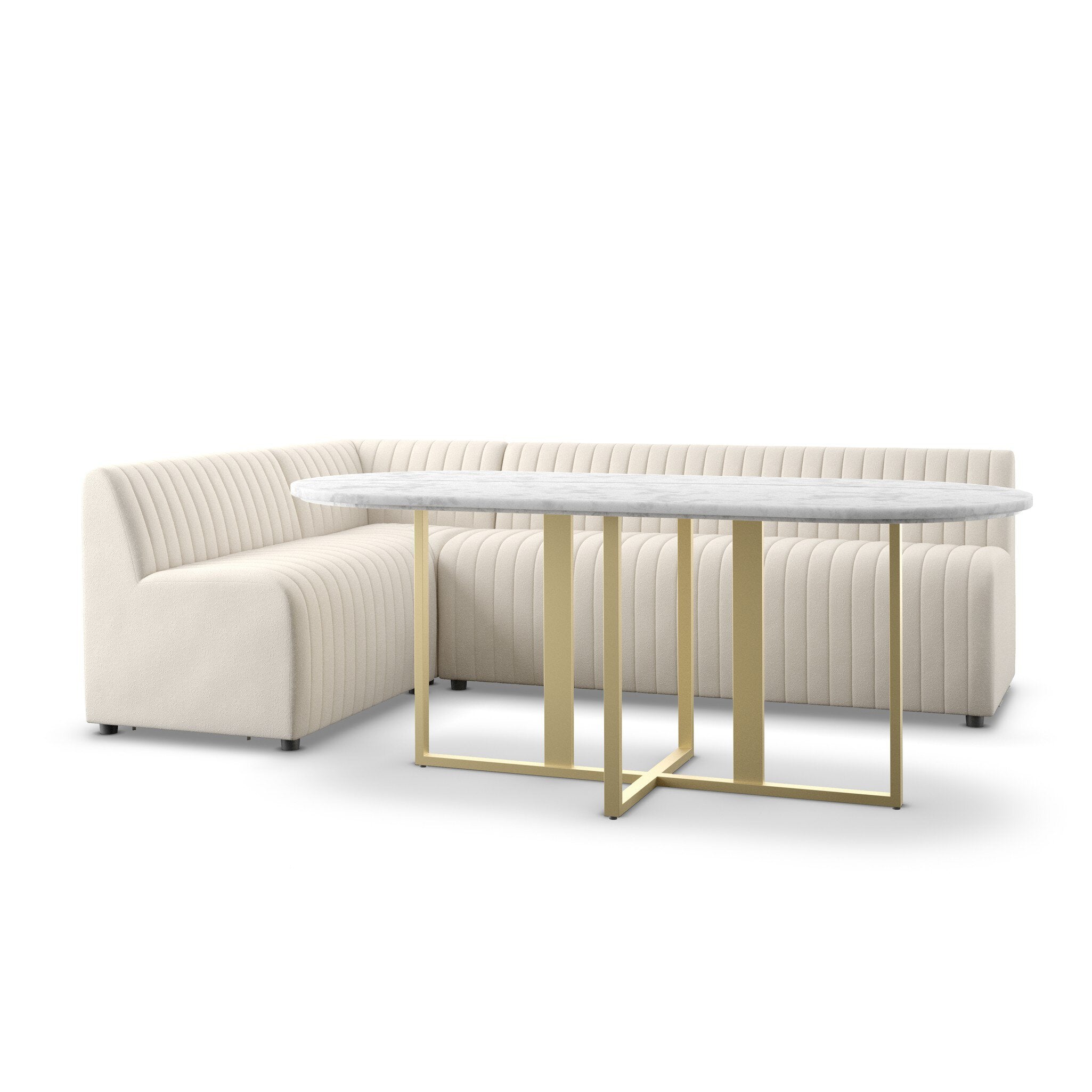 Four Hands Augustine Dining Banquette, L-Shape — Capri Oatmeal