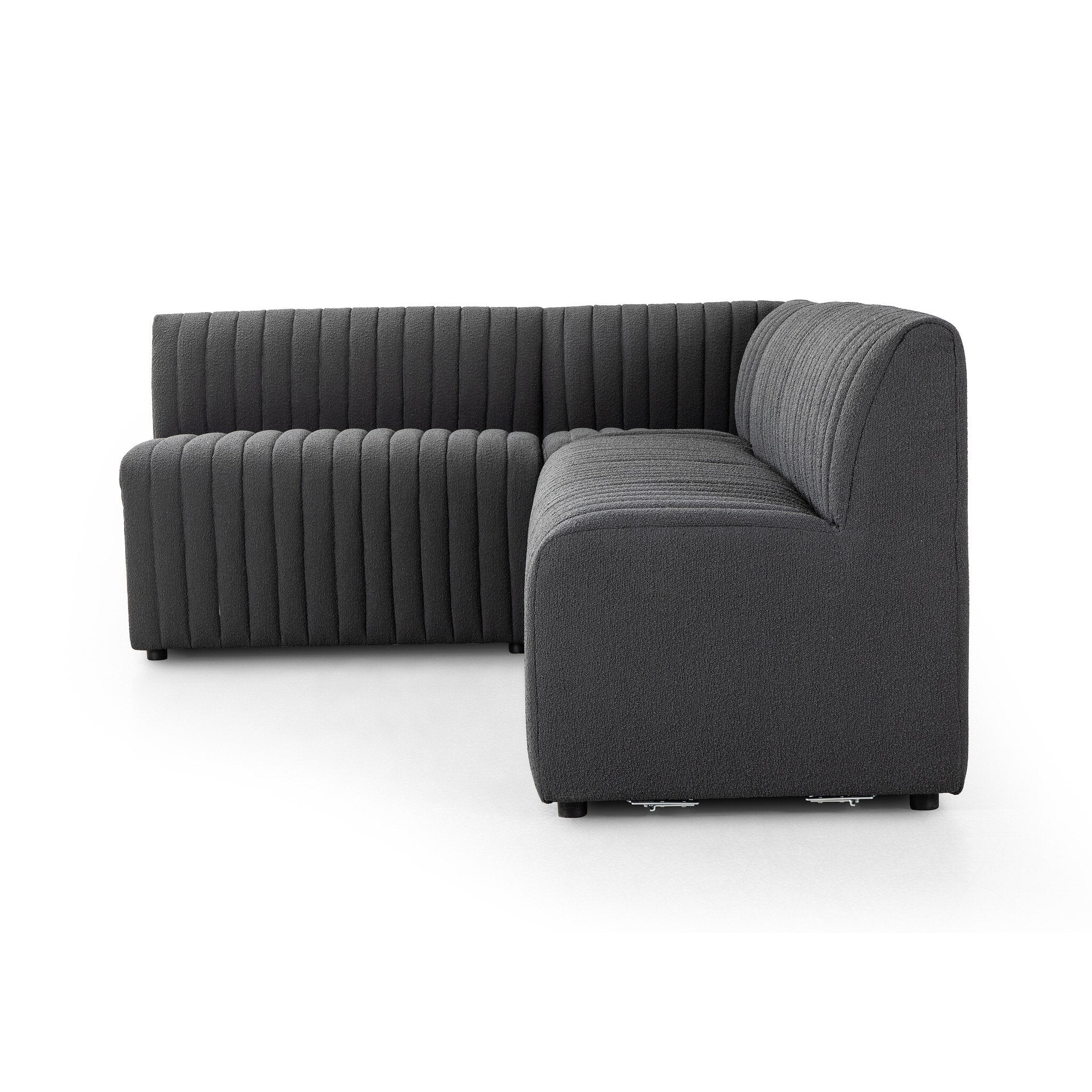 Four Hands Augustine Dining Banquette, L-Shape — FIQA Boucle Charcoal