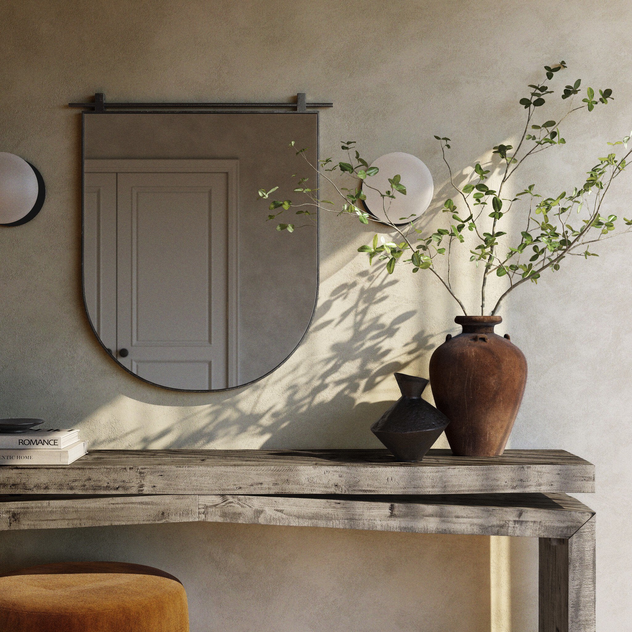 Four Hands Chico Small Arch Mirror — Antiqued Iron-Mirror