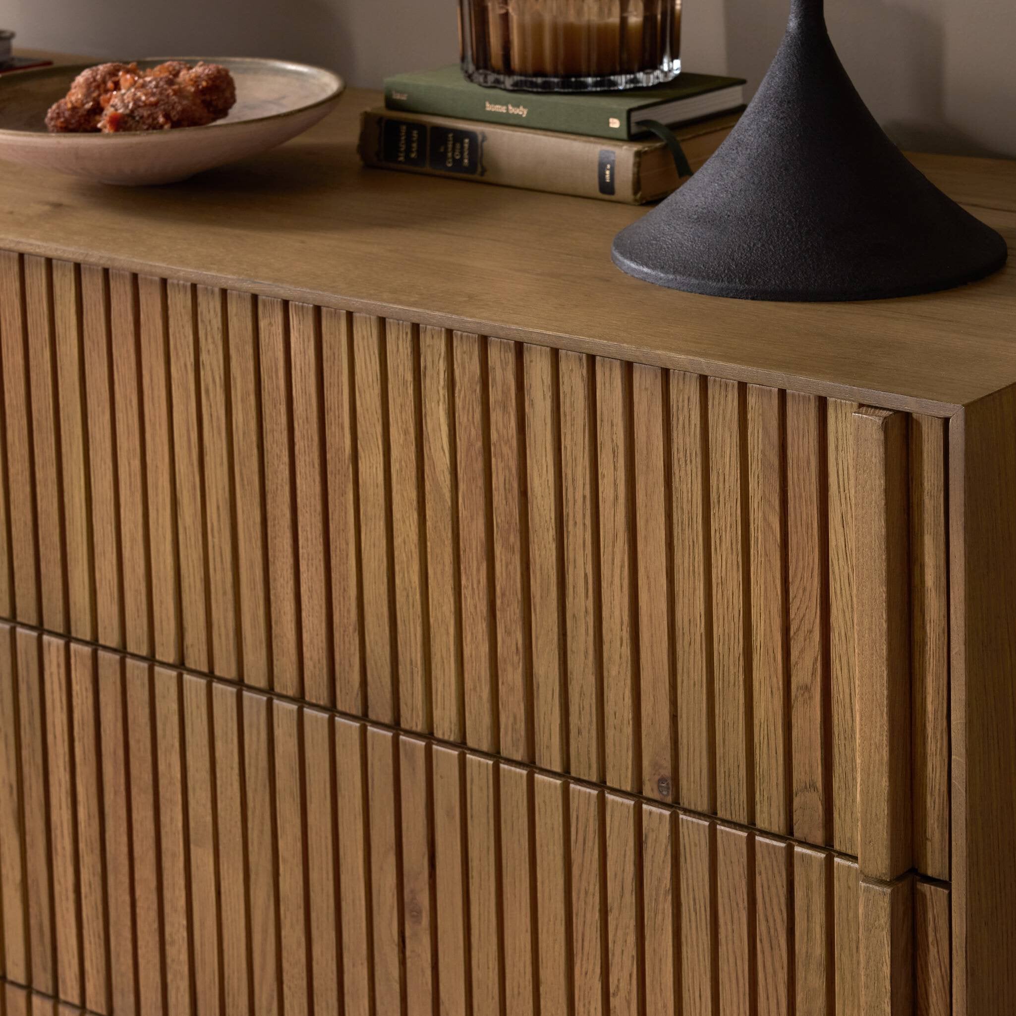 Four Hands Leo 6 Drawer Dresser — Rustic Light Natural Oak-Rustic Light Natural Oak Veneer
