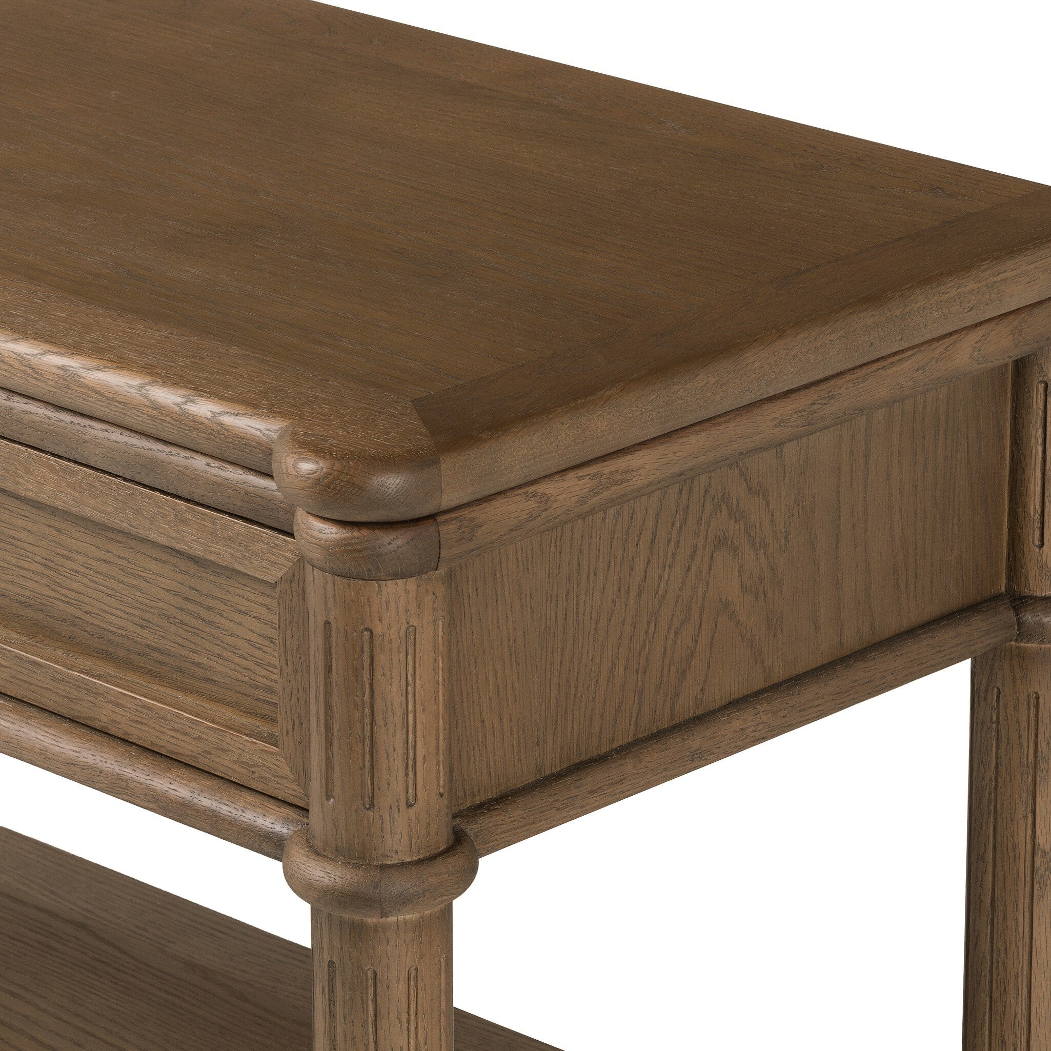 Four Hands Toulouse Nightstand — Toasted Oak-Toasted Oak Veneer-Aged Brass