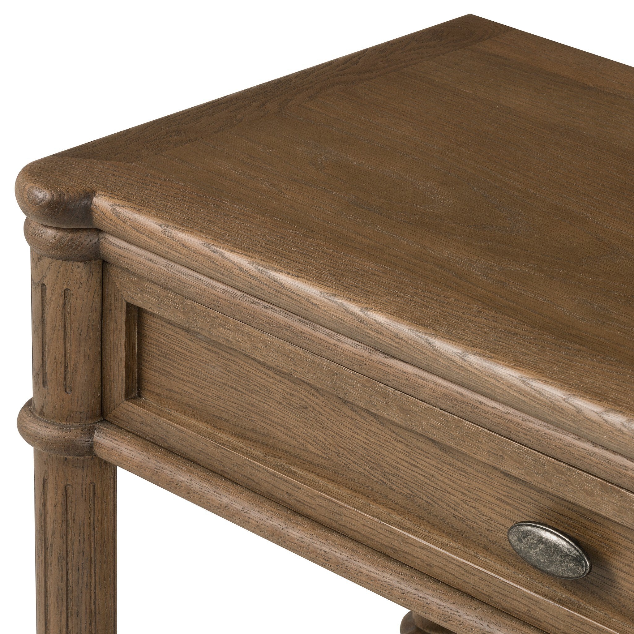 Four Hands Toulouse Nightstand — Toasted Oak-Toasted Oak Veneer-Aged Brass