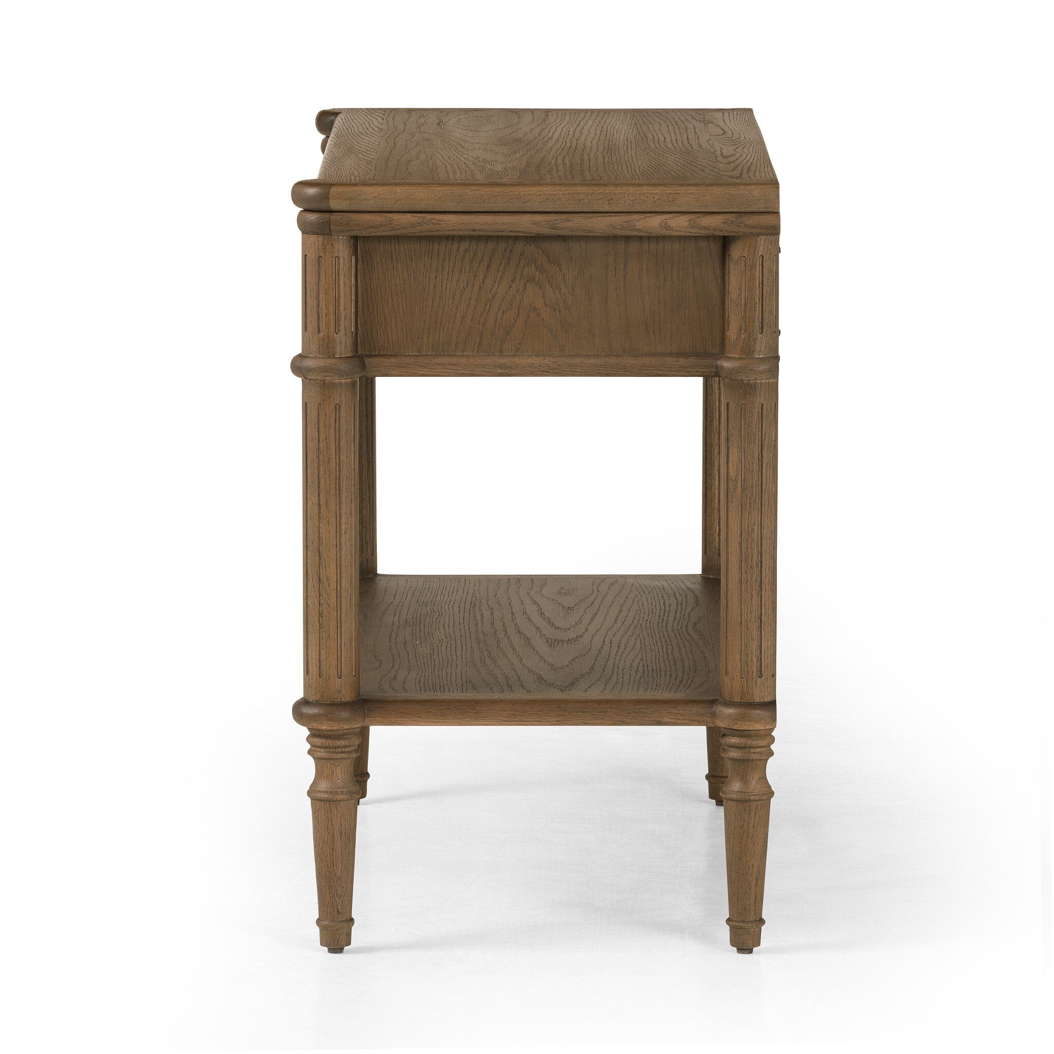 Four Hands Toulouse Nightstand — Toasted Oak-Toasted Oak Veneer-Aged Brass