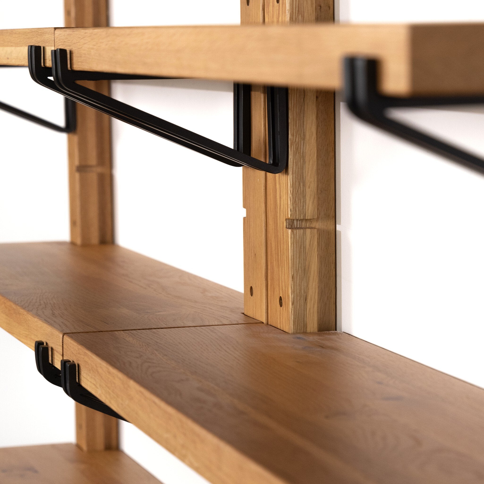Four Hands Pivott Shelf — Natural Oak Veneer-Dark Iron-Natural Oak