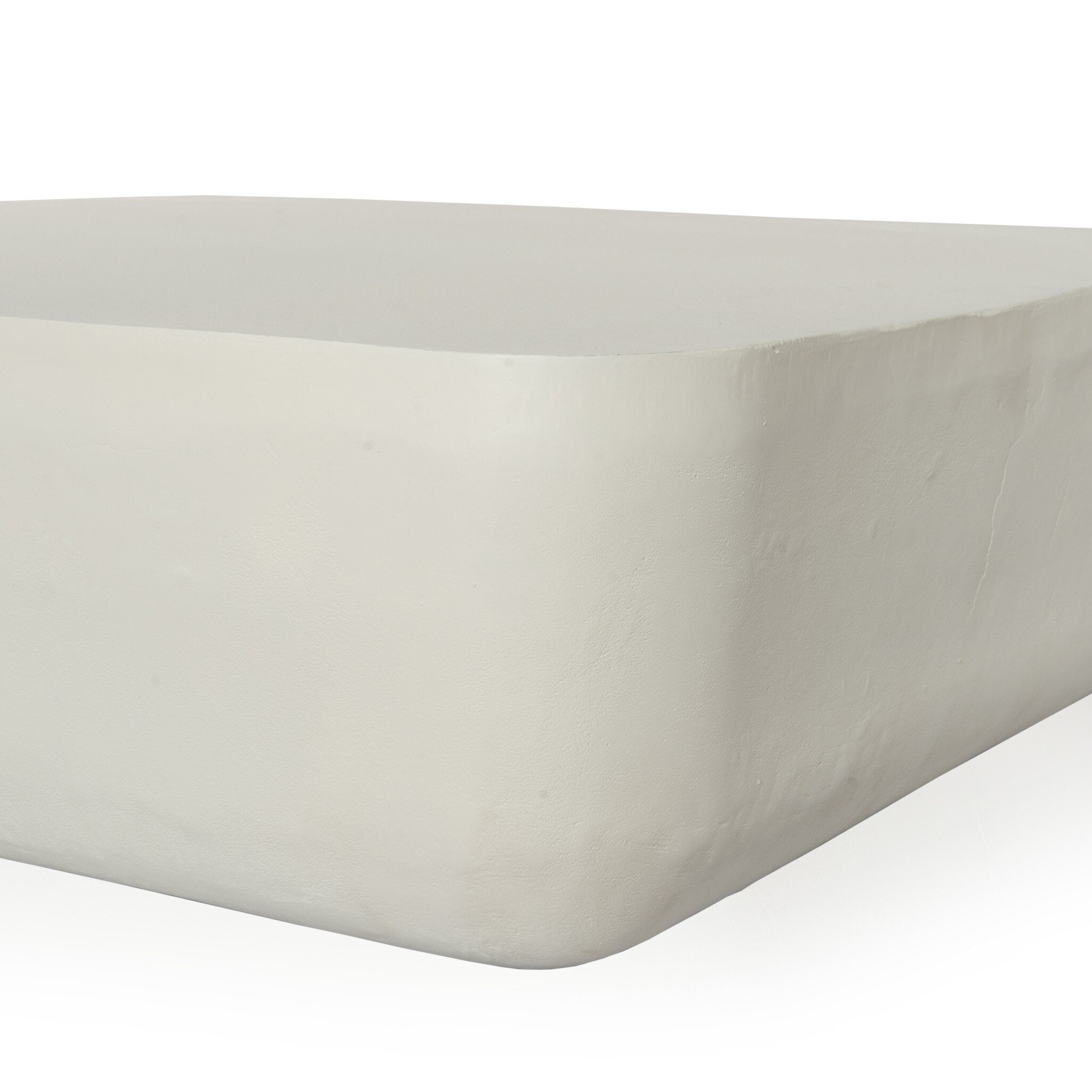 Four Hands Basil Square Outdoor Coffee Table — Matte White Cast Aluminum