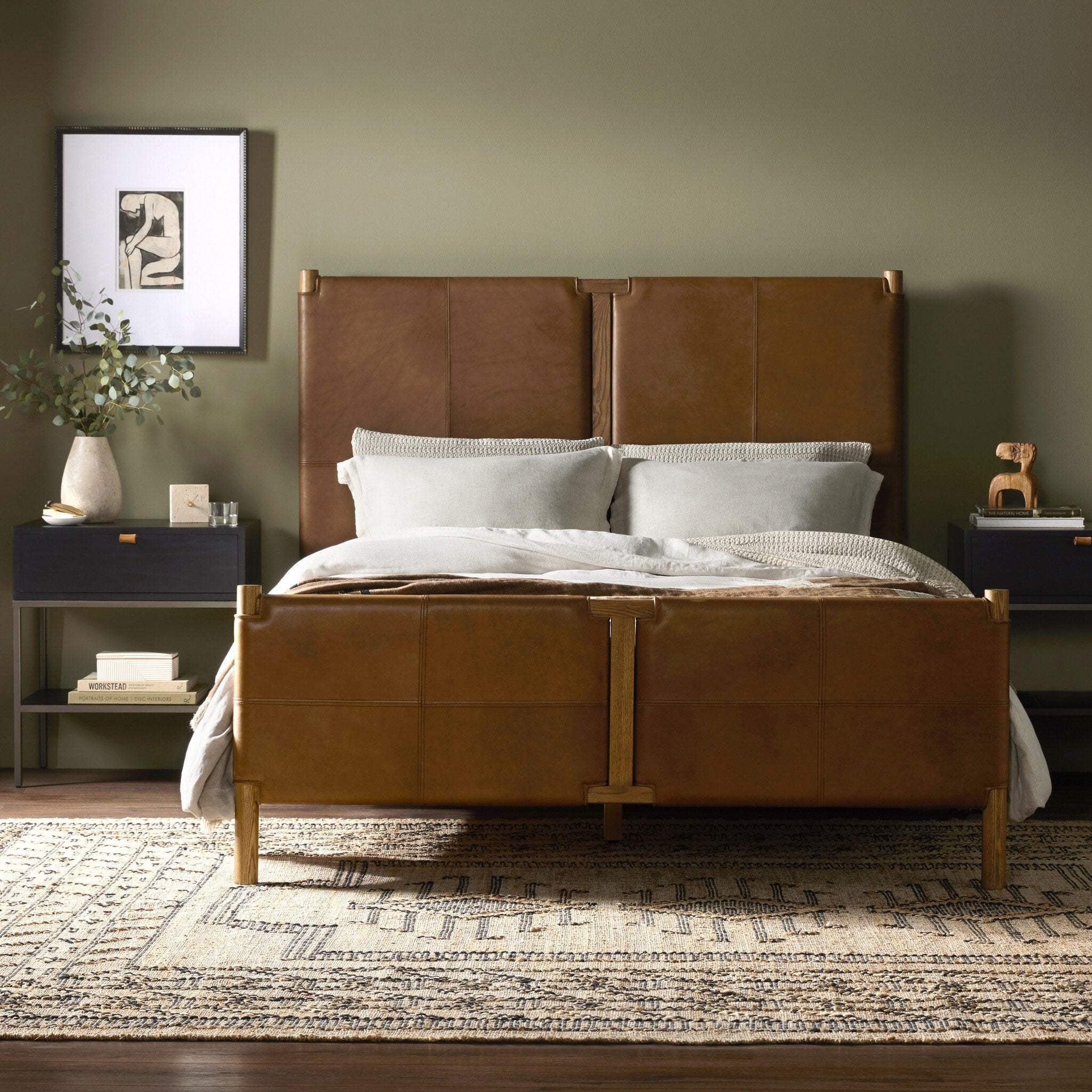 Four Hands Salado Bed — Heirloom Sienna-Natural Ash Veneer-Natural Ash Solid-King